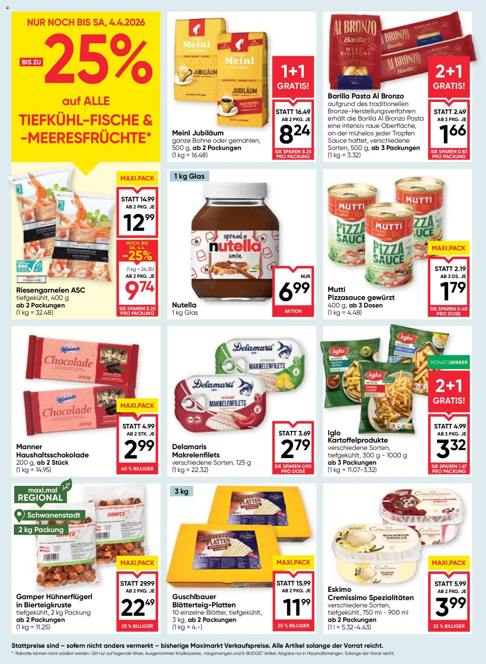 Maximarkt Flugblatt gültig ab 31.03.2026 | Seite: 12 | Produkte: Pasta, Pizza, Bourbon