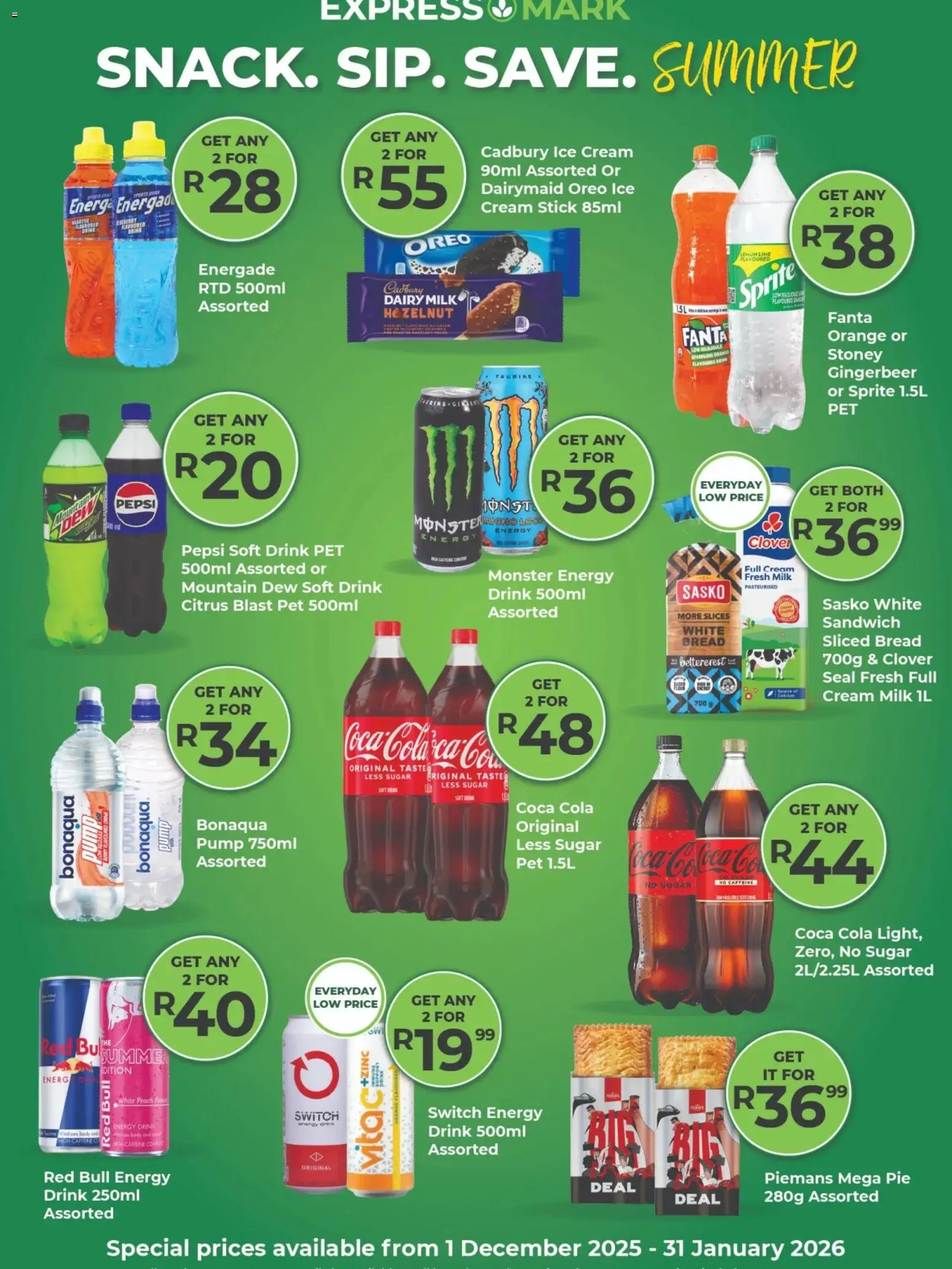 New Agrimark catalogue – valid from 01.12.2025 | Page: 2 | Products: Bread, Switch, Ice cream, Peach