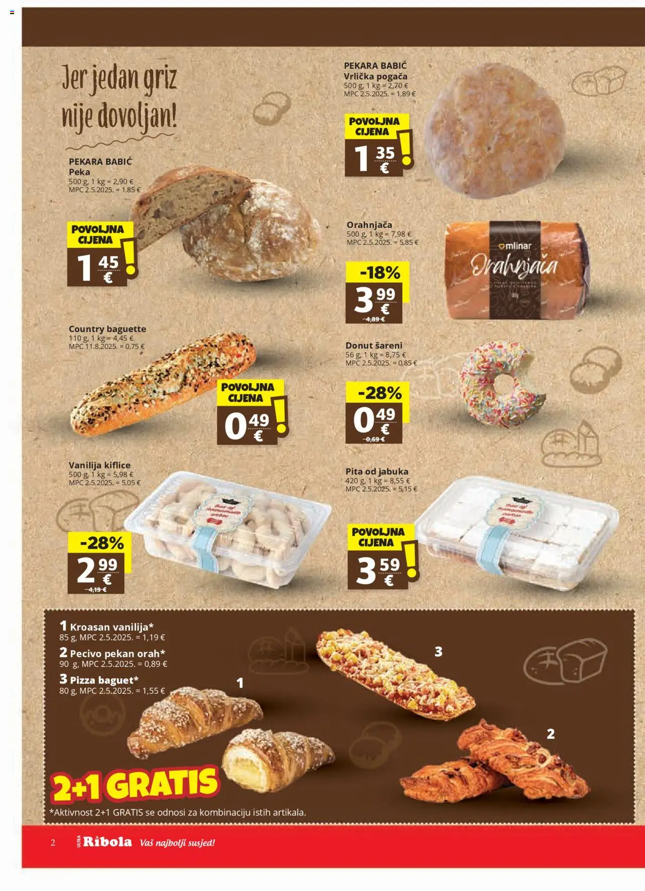 Ultra Gros katalog | vrijedi od 01.10.2025 | Stranica: 2 | Proizvodi: Kiflice, Griz, Kroasan, Jabuka