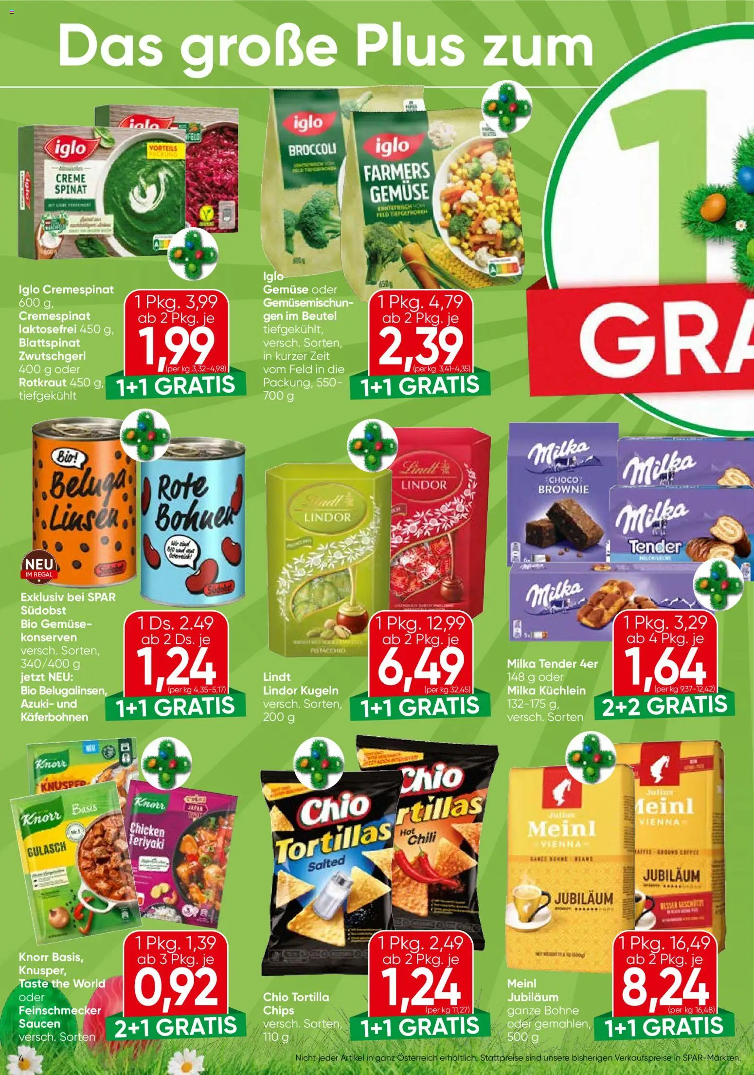 Spar Flugblatt - Wien gültig ab 26.02.2026 | Seite: 4 | Produkte: Chips, Gemüse, Regal, Creme