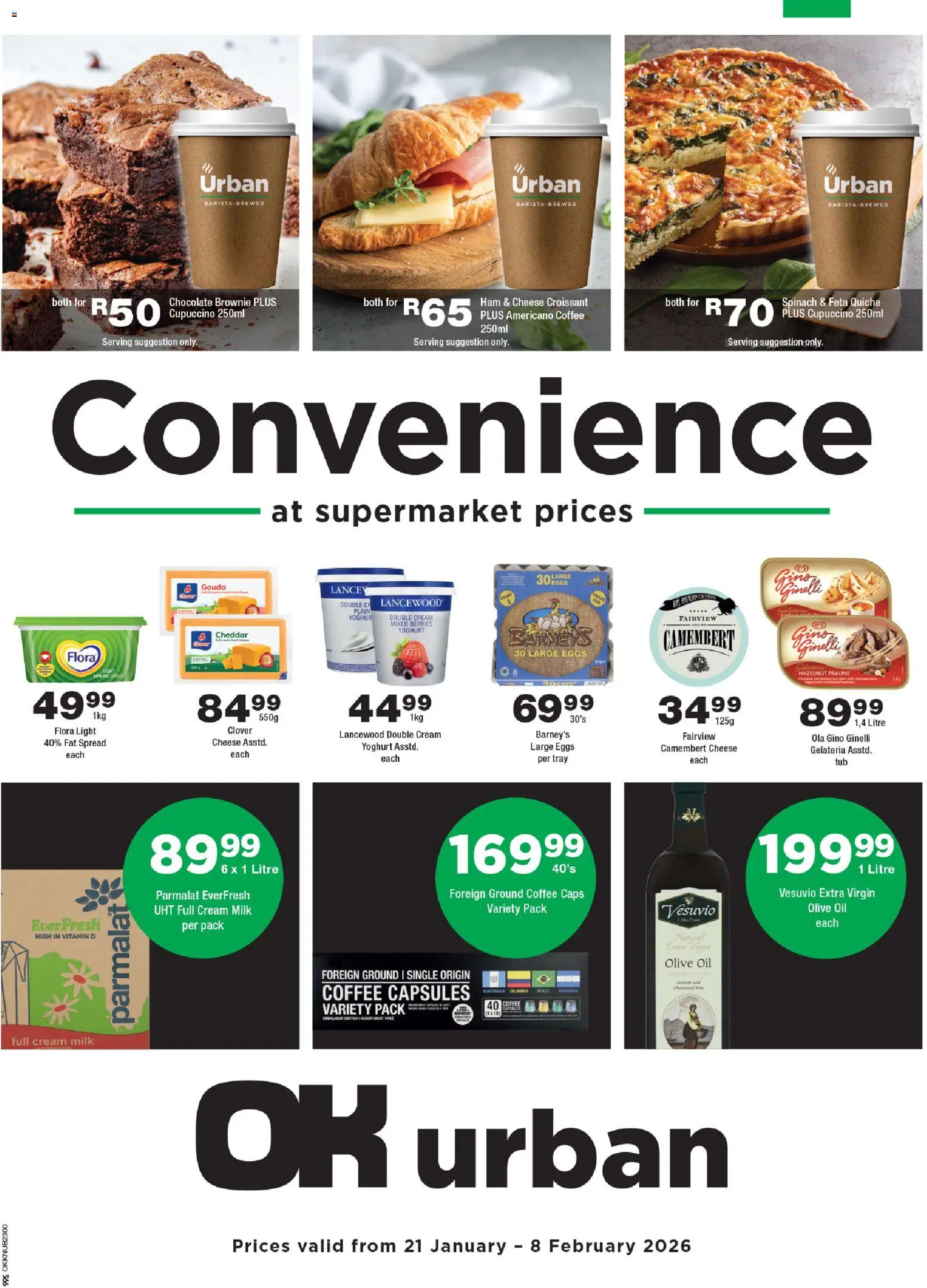 New OK Foods catalogue – valid from 21.01.2026 | Page: 1 | Products: Vase, Coffee, Ham, Fat spread