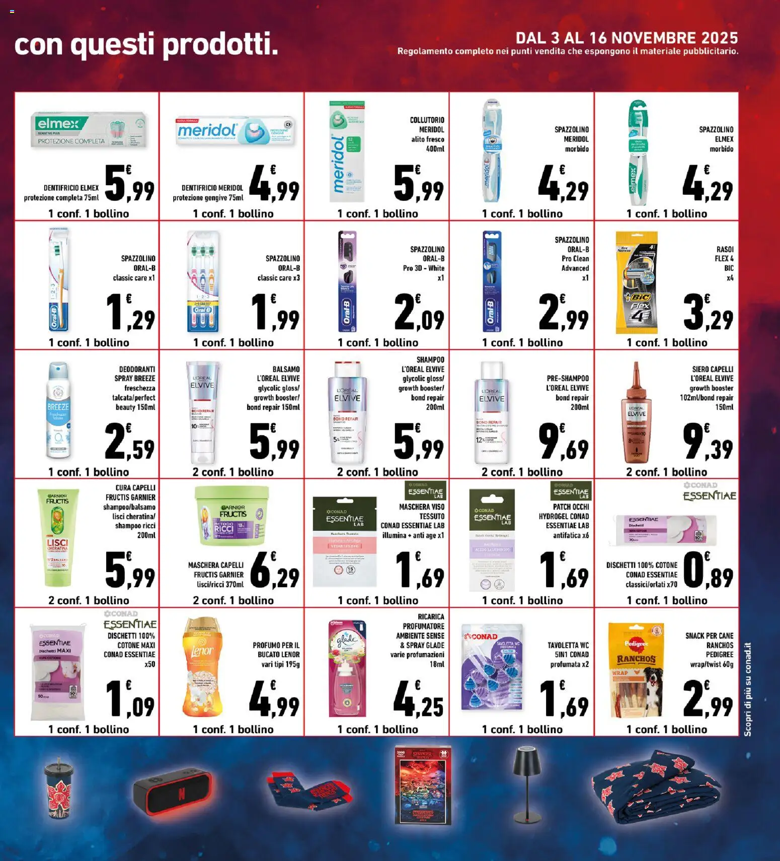 Volantino Conad del 06.11.2025 | Pagina: 29 | Prodotti: Shampoo, Maschera viso, WC, Profumo