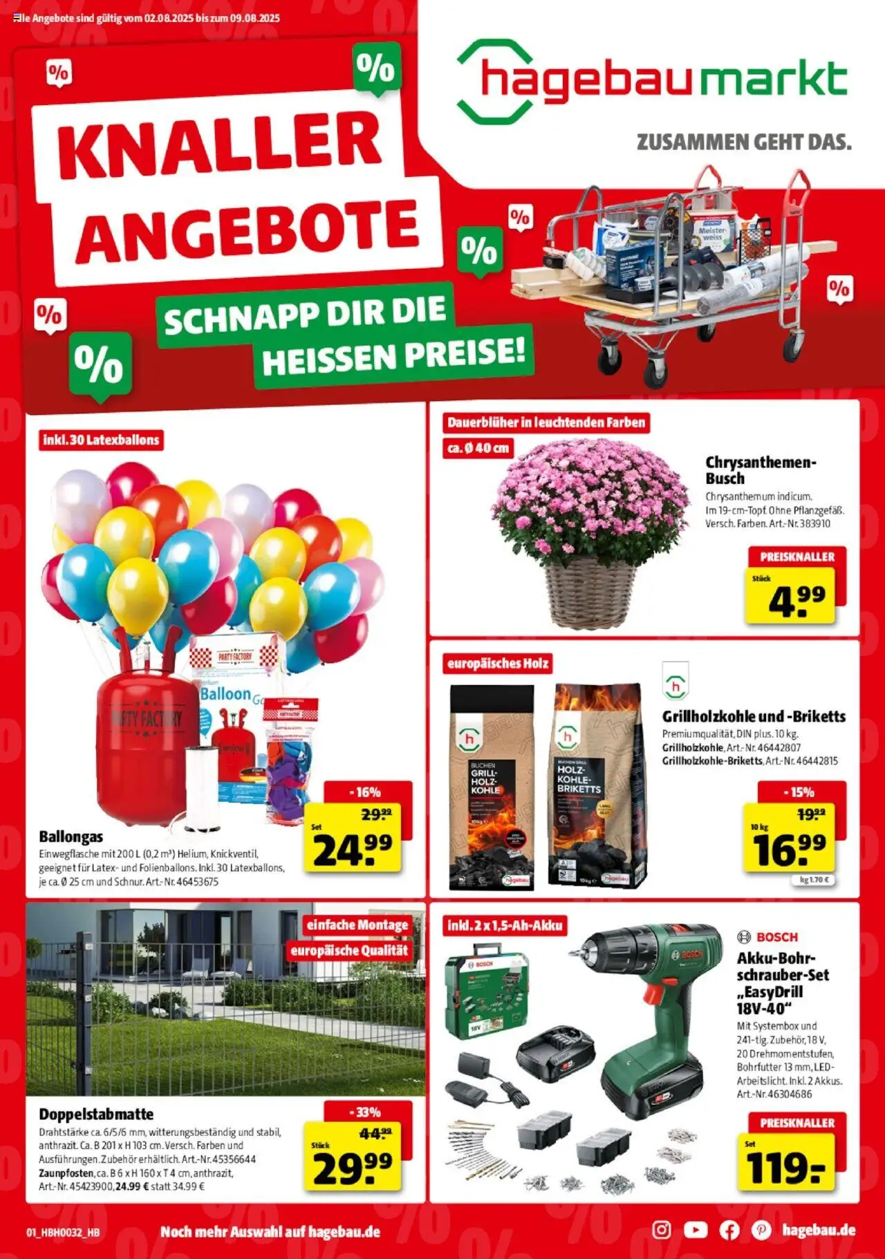 Hagebau Prospekt Bayreuth - gültig ab dem 02.08.2025 | Seite: 1 | Produkte: Bosch, Grill