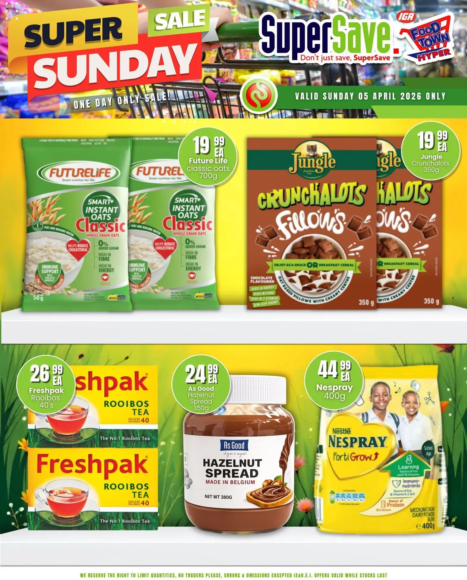 New Super Save catalogue – valid from 05.04.2026 | Page: 3 | Products: Vitamins, Oats, Powder, Sugar