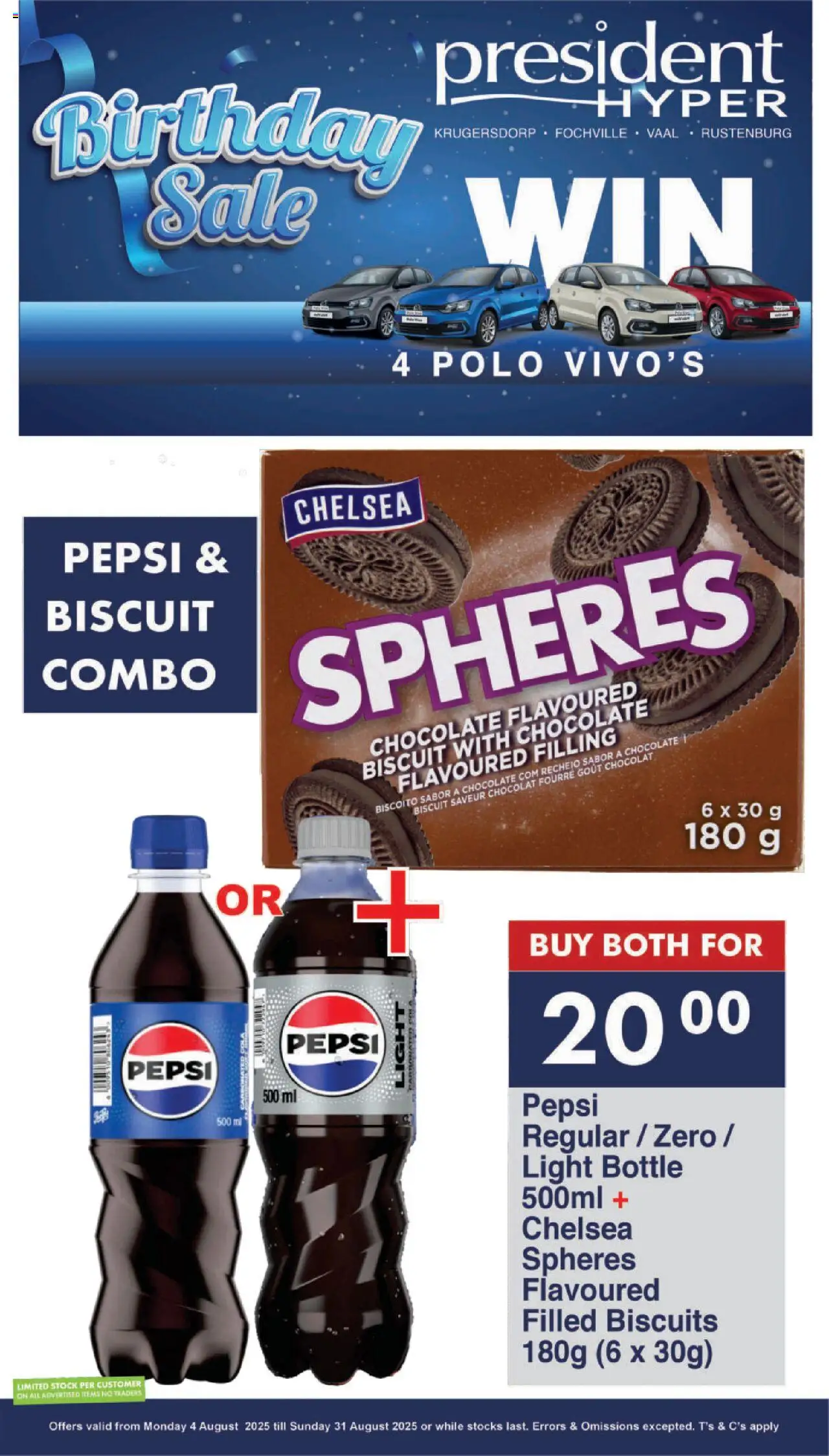 President Hyper - Birthday Sale │ valid from 04.08.2025 | Page: 5 | Products: Light, Biscuits, Chocolate, Stock