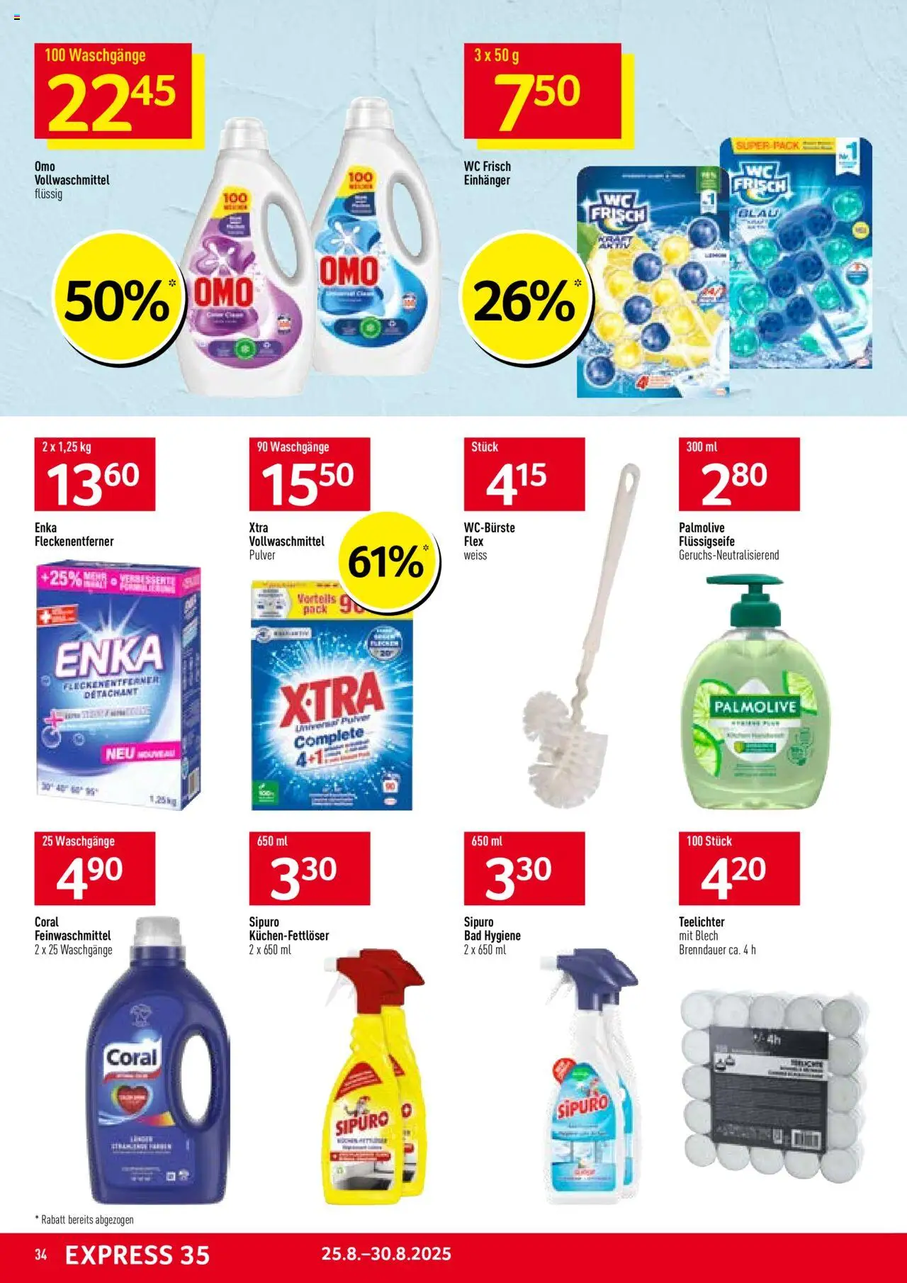 Prodega Aktionen ab 25.08.2025 | Seite: 34 | Produkte: Bad, Pulver, Fleckenentferner