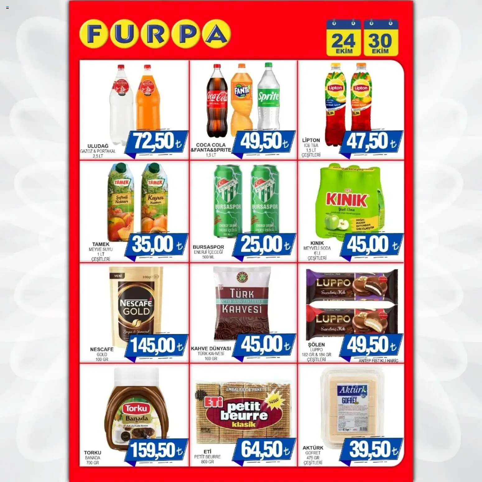 Furpa Katalog Muhteşem Fiyatlar - 24.10.2025 tarihinden itibaren geçerlidir | Sayfa: 12 | Ürünler: Gofret, Kahve, Kayısı, Ice tea