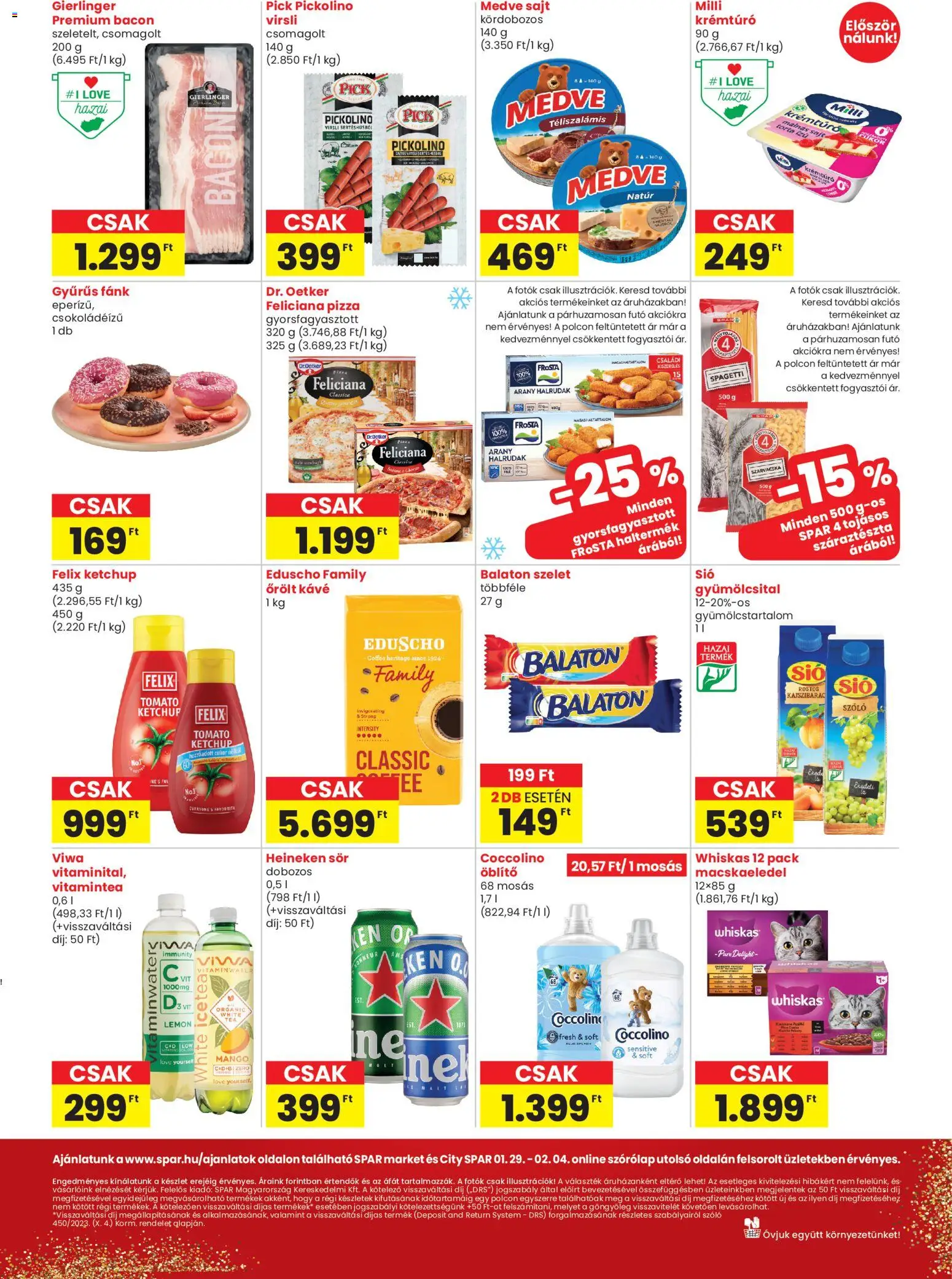 Spar Market akciós ujság - amely érvényes a következő dátumtól: 29.01.2026 | Oldal: 2 | Termékek: Whiskas, Kávé, Ketchup, Száraztészta