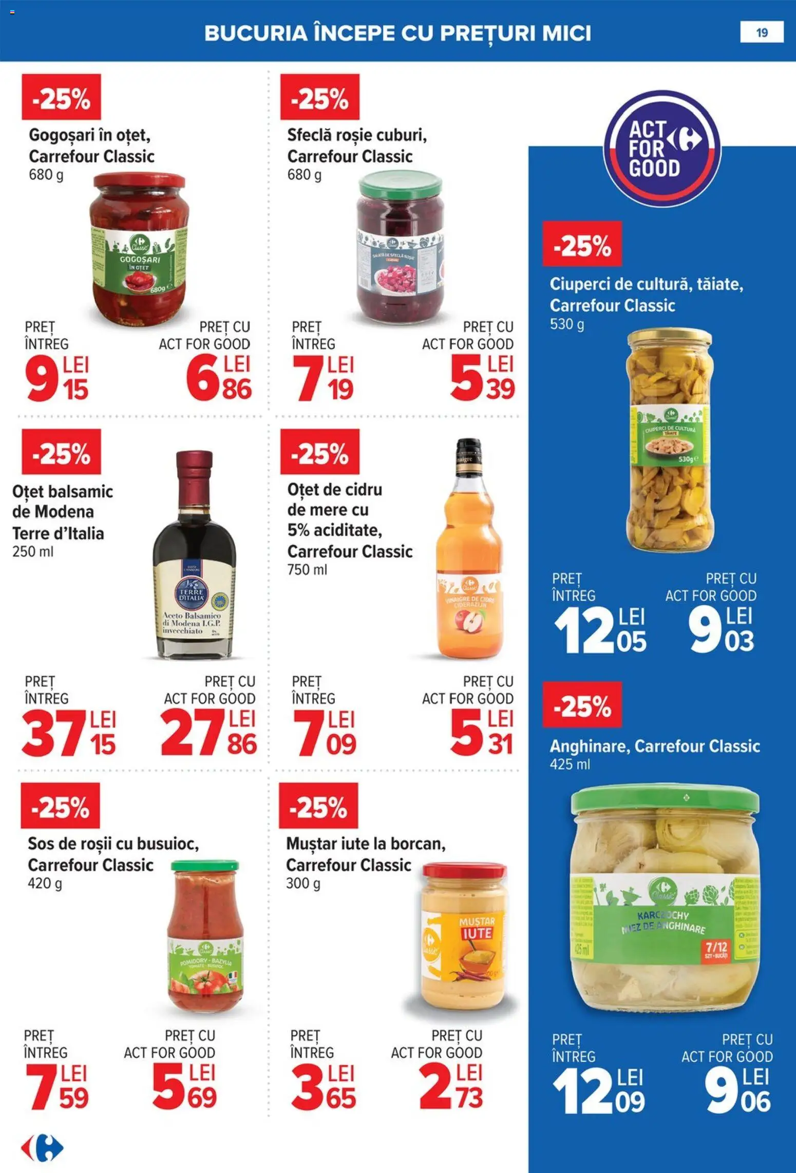 Noul catalog Carrefour – valabil de la 08.01.2026 | Pagină: 19 | Produse: Brokoli, Oțet, Mere, Roșii