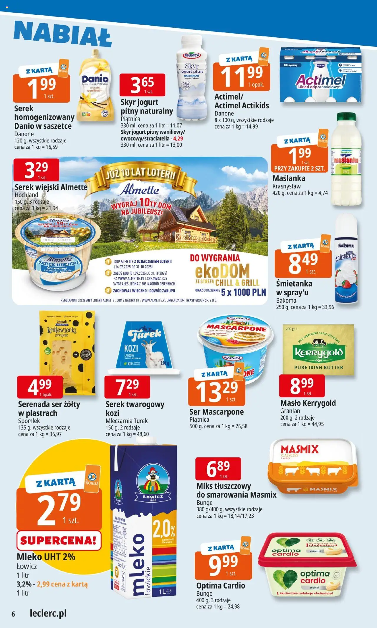 E.Leclerc Gazetka - Zamość od 08.09.2025 | Strona: 6 | Produkty: Karta, Optima cardio, Mascarpone, Masło