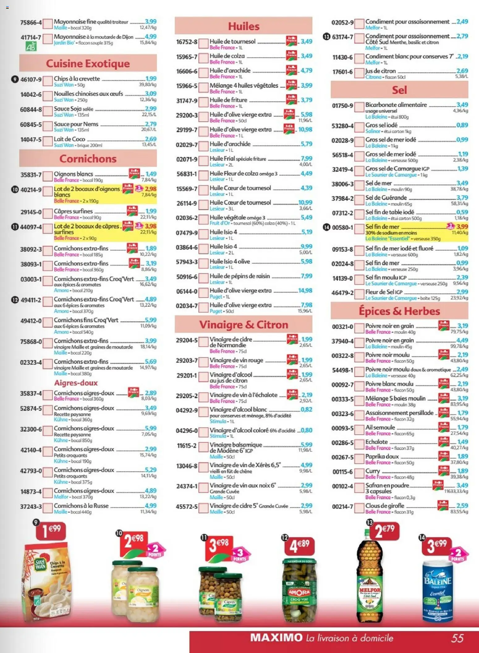 {H1} | Page: 55 | Produits: Raisin, Safran, Huile de tournesol, Nouilles