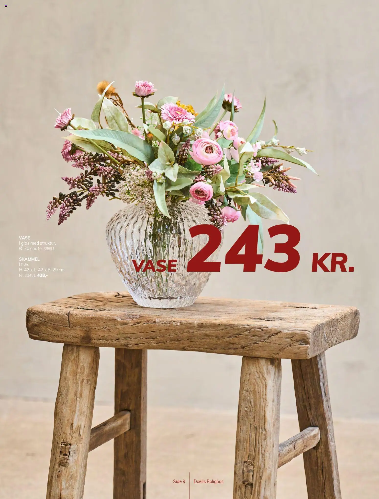 Daells Bolighus tilbudsavis – gyldig fra 15.04.2026 | Side: 9 | Produkter: Skammel, Vase