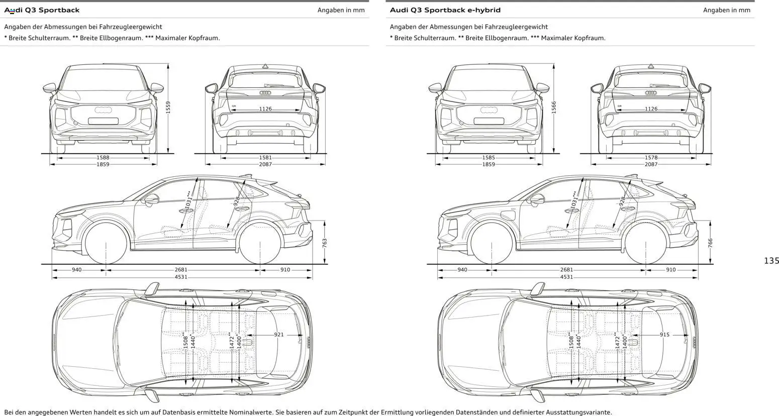 Audi Q3 – gültig ab 09.01.2025 | Seite: 135