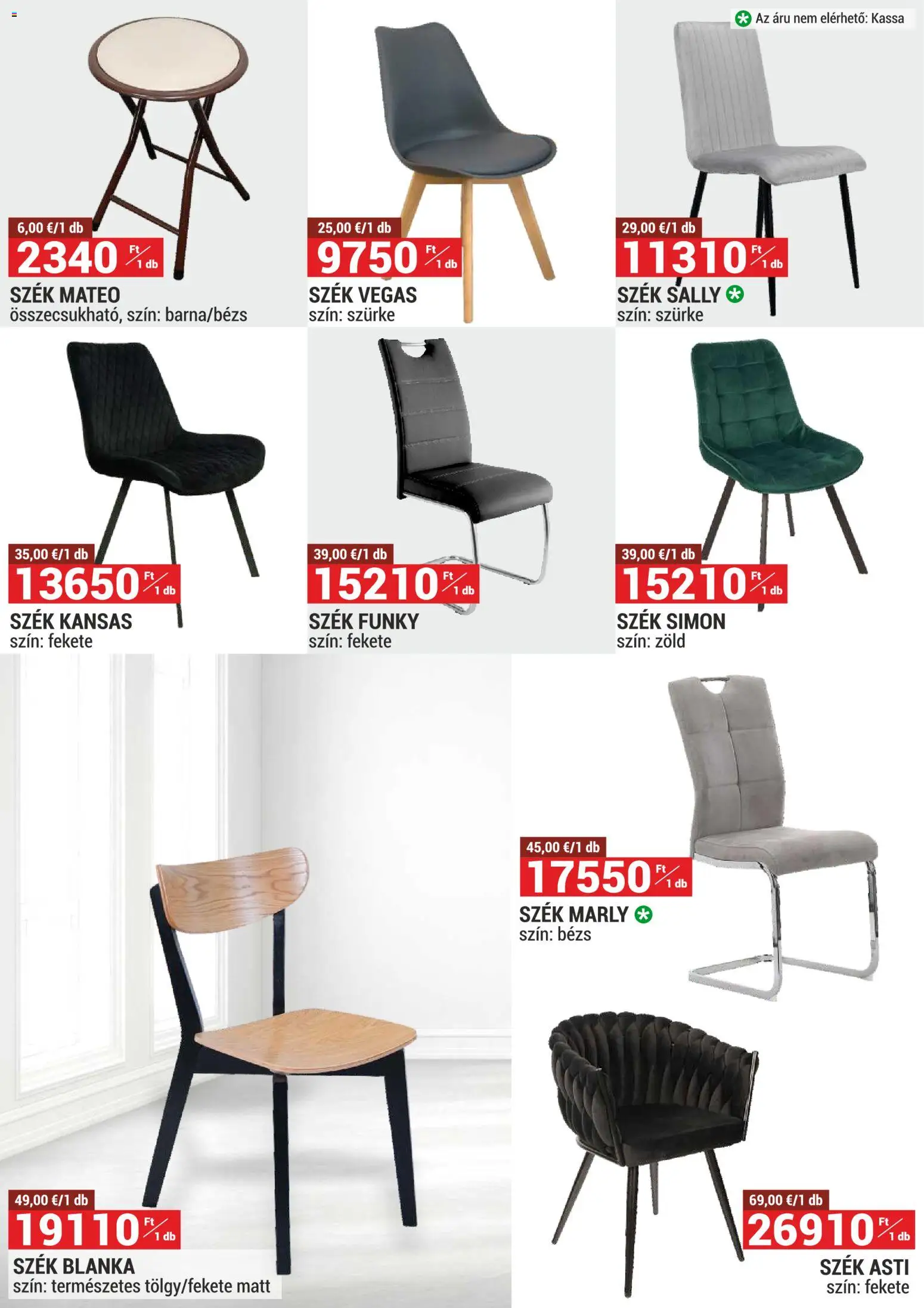 Merkury Market akciós ujság - amely érvényes a következő dátumtól: 01.03.2026 | Oldal: 22 | Termékek: Szék