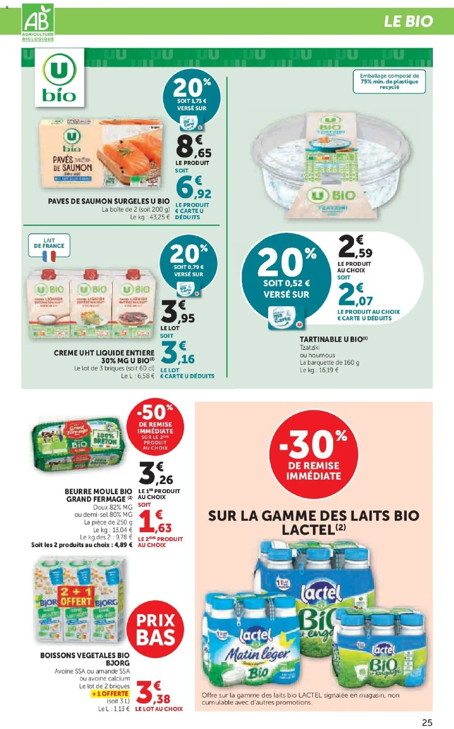 {H1} | Page: 25 | Produits: Briques, Lait, Beurre, Crème