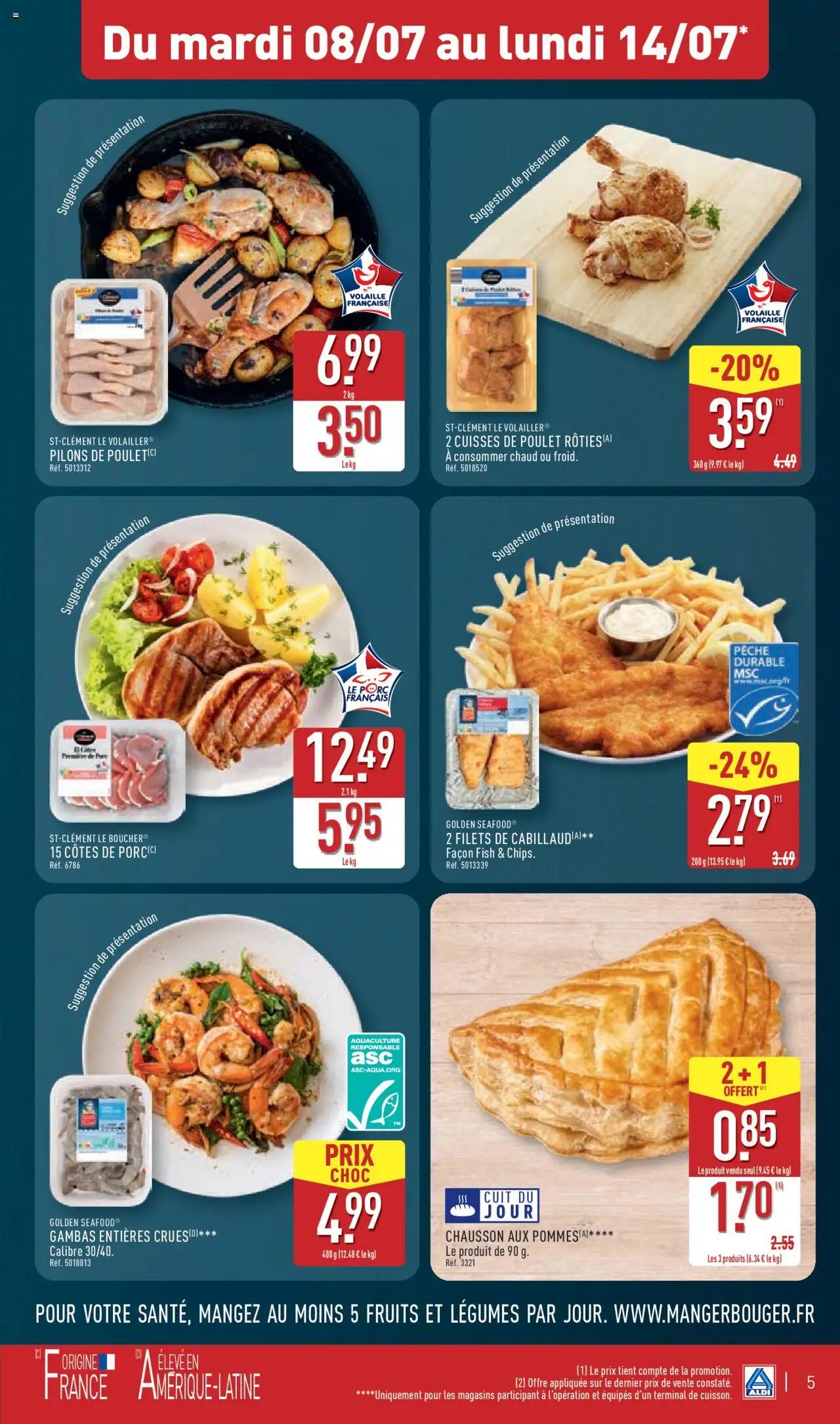  | Page: 7 | Produits: Cuisses de poulet, Pêche, Volaille, Porc