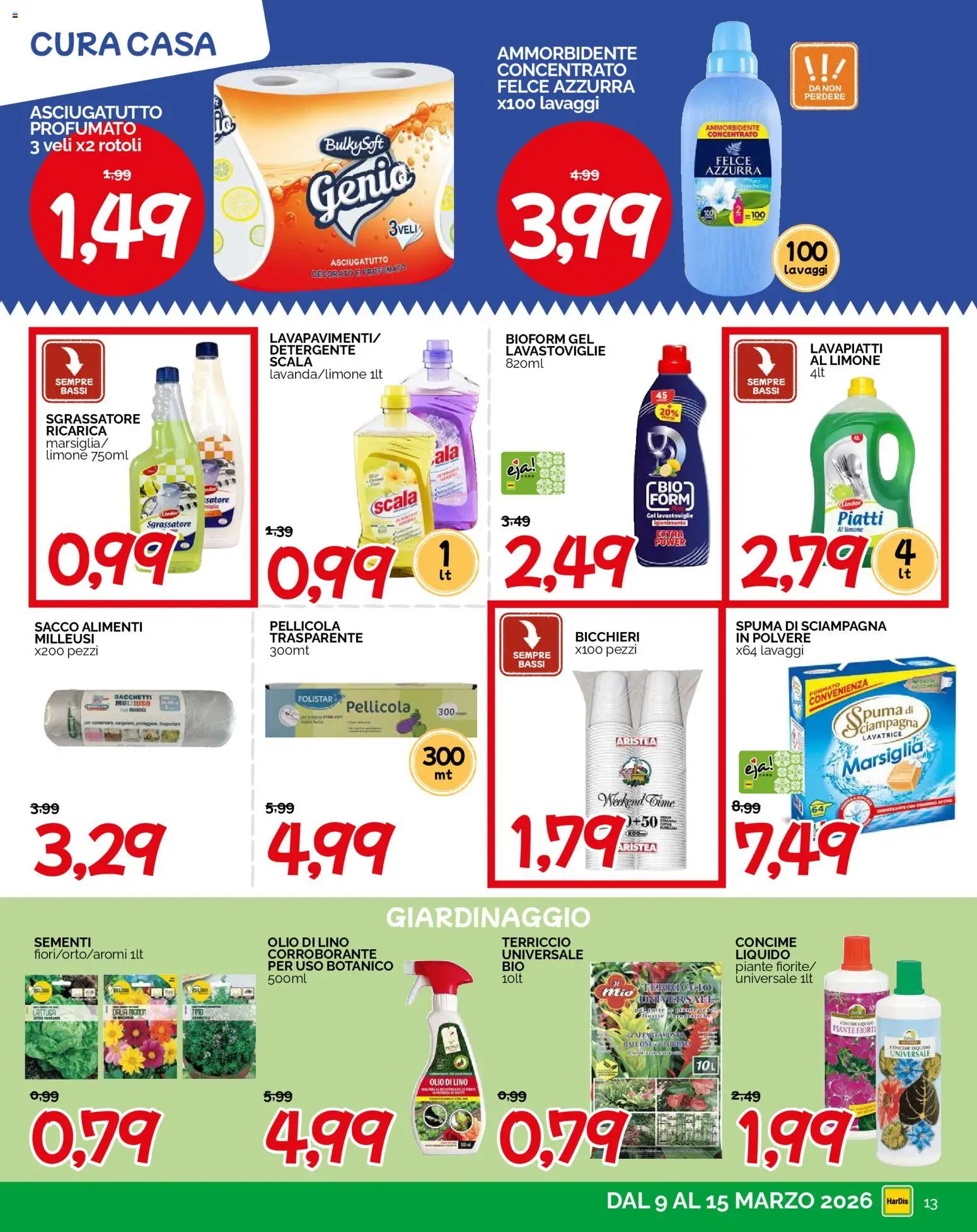 Volantino HarDis del 09.03.2026 | Pagina: 13 | Prodotti: Lavatrice, Scala, Pellicola, Lattuga