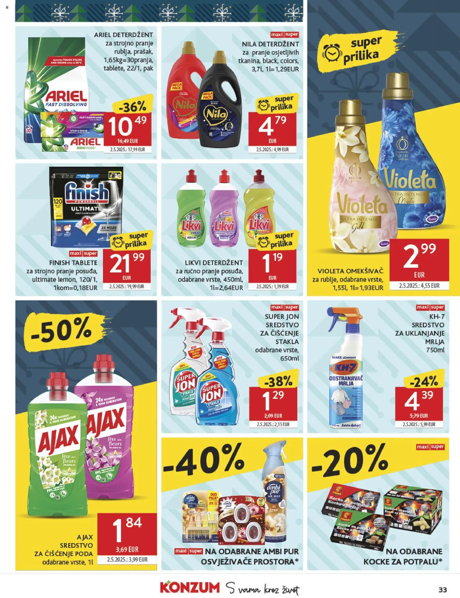 Konzum HR akciós ujság - amely érvényes a következő dátumtól: 10.12.2025 | Oldal: 33 | Termékek: Ariel