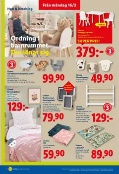 Lidl - erbjudanden - Förhandsvisning av reklamblad från butik Lidl aktuell från 16.02.2026 | Sida: 19 | Produkter: Batterier, Örngott, Filt, Bord
