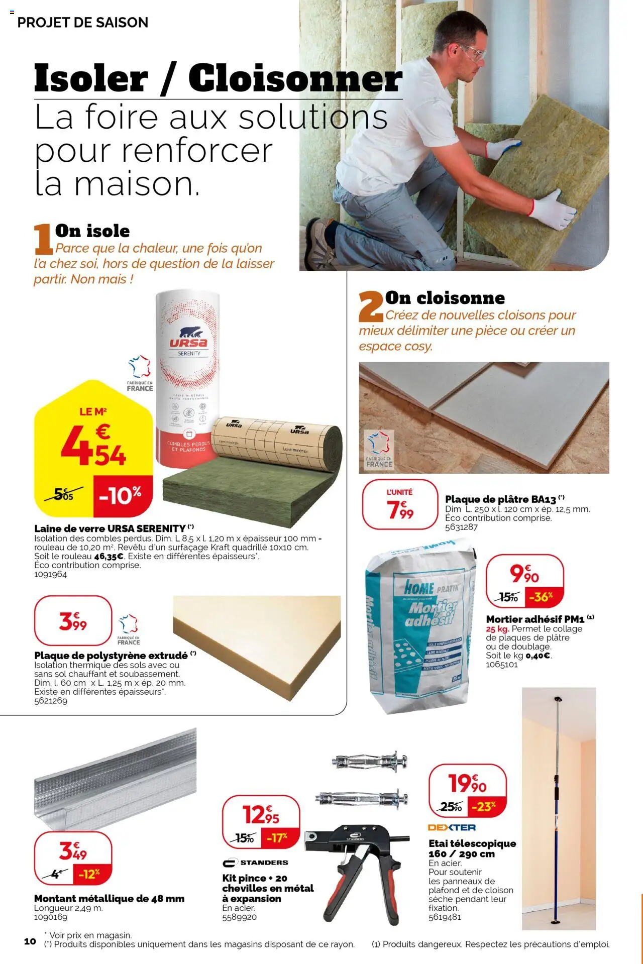 {H1} | Page: 10 | Produits: Étai, Mortier, Plâtre, Rouleau