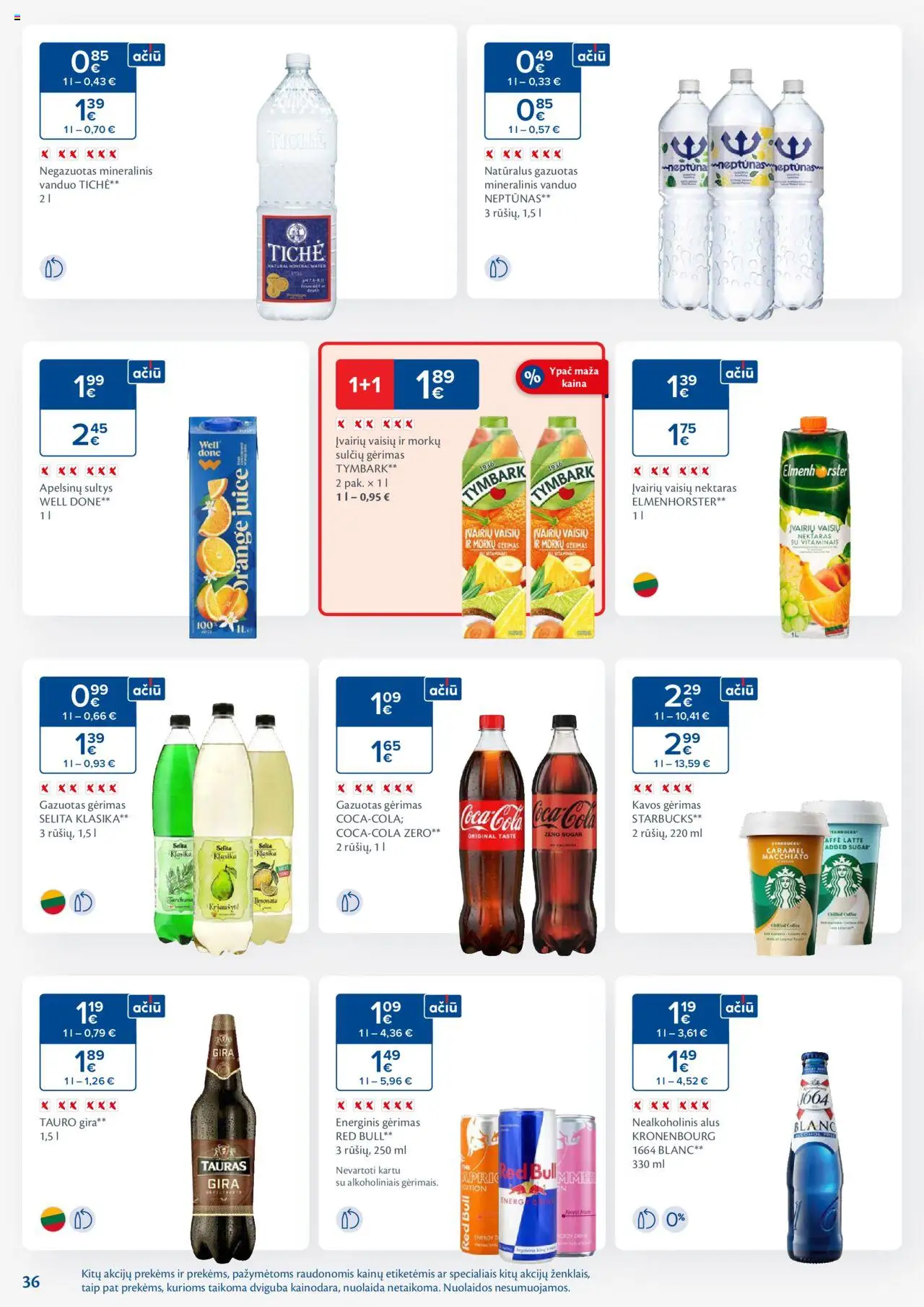 MAXIMA leidinys│galioja nuo 24.06.2025 | Puslapis: 36 | Prekių: Nealkoholinis alus, Energinis gėrimas, Sultys, Mineralinis vanduo