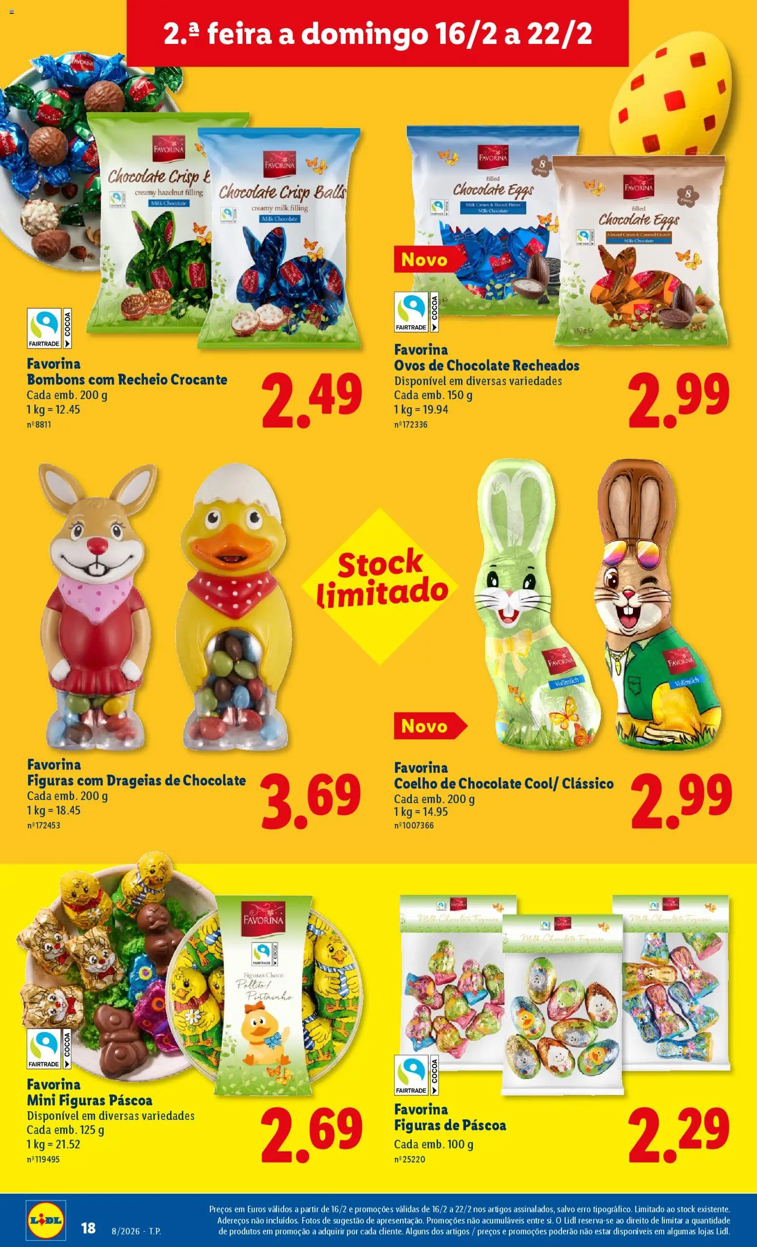 Lidl folheto │ válido de 16.02.2026 | Página: 18 | Produtos: Ovos, Chocolate, Coelho