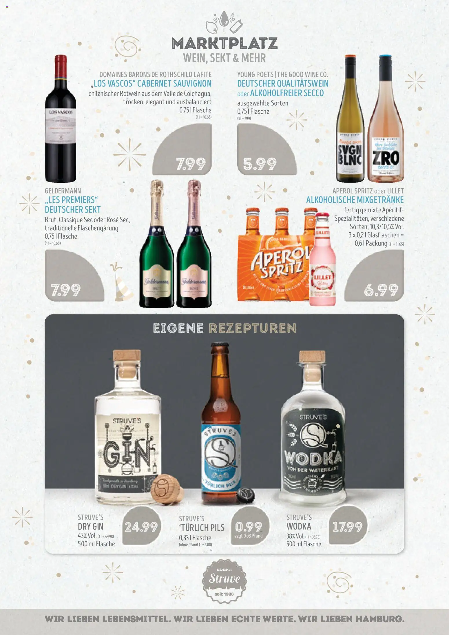 Edeka Struve Prospekt 	 – gültig ab 29.12.2025 | Seite: 14 | Produkte: Rotwein, Aperol, Gin, Wodka