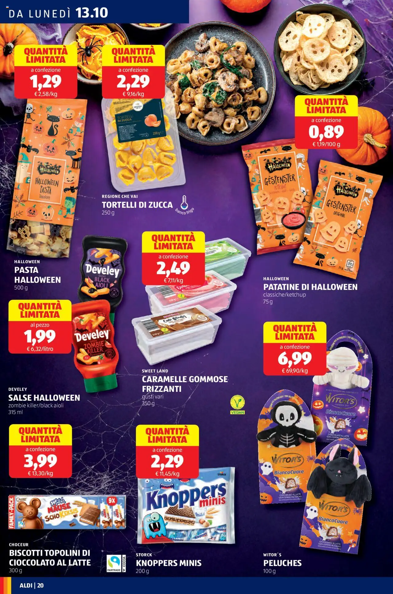 Volantino Aldi del 13.10.2025 | Pagina: 20 | Prodotti: Cereali, Patatine, Biscotti, Zucca