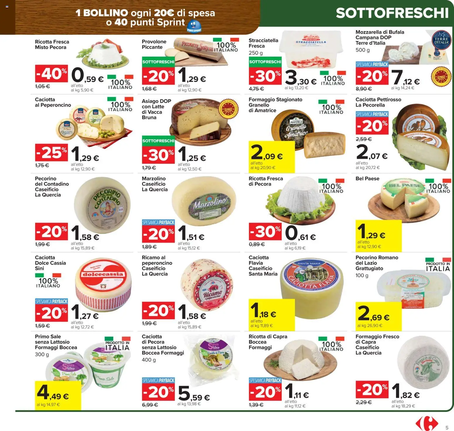 Volantino Carrefour del 15.01.2026 | Pagina: 5 | Prodotti: Provolone, Formaggio, Peperoncino, Pecorino Romano