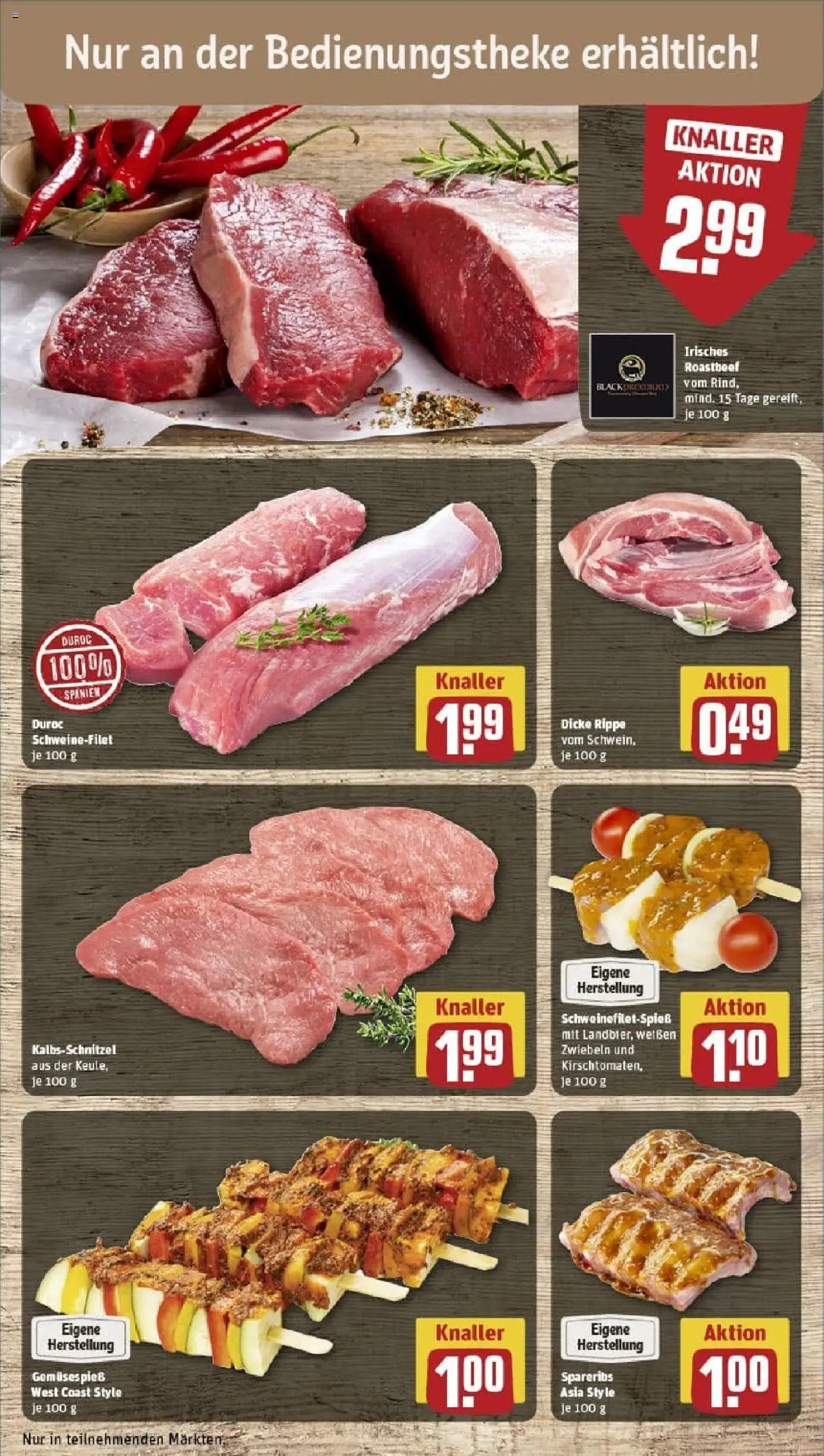 Rewe prospekt Nuthetal / Bergholz-Rehbrücke	 - gültig ab dem 11.08.2025 | Seite: 10 | Produkte: Roastbeef, Schweinefilet, Zwiebeln