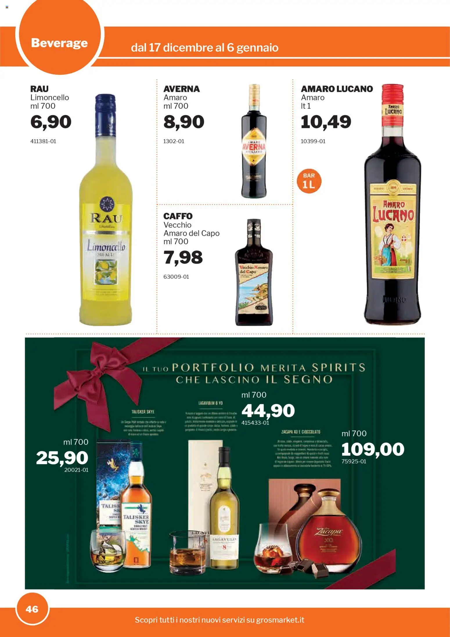 Volantino Sogegross del 17.12.2025 | Pagina: 46 | Prodotti: Cioccolato, Limoncello, Amaro