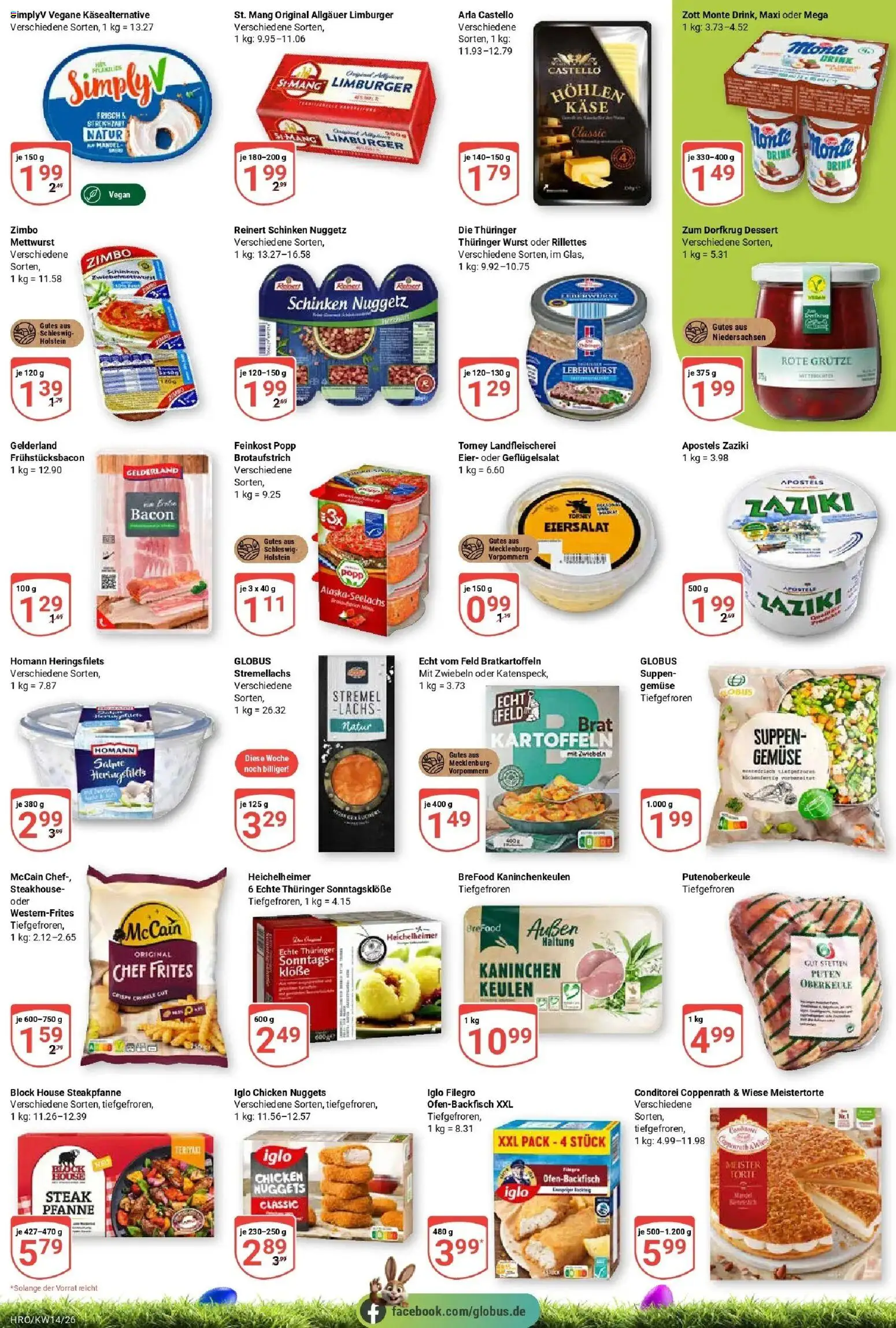 Globus prospekt Rostock	 – gültig ab 29.03.2026 | Seite: 9 | Produkte: Eier, Kaninchen, McCain, Schinken