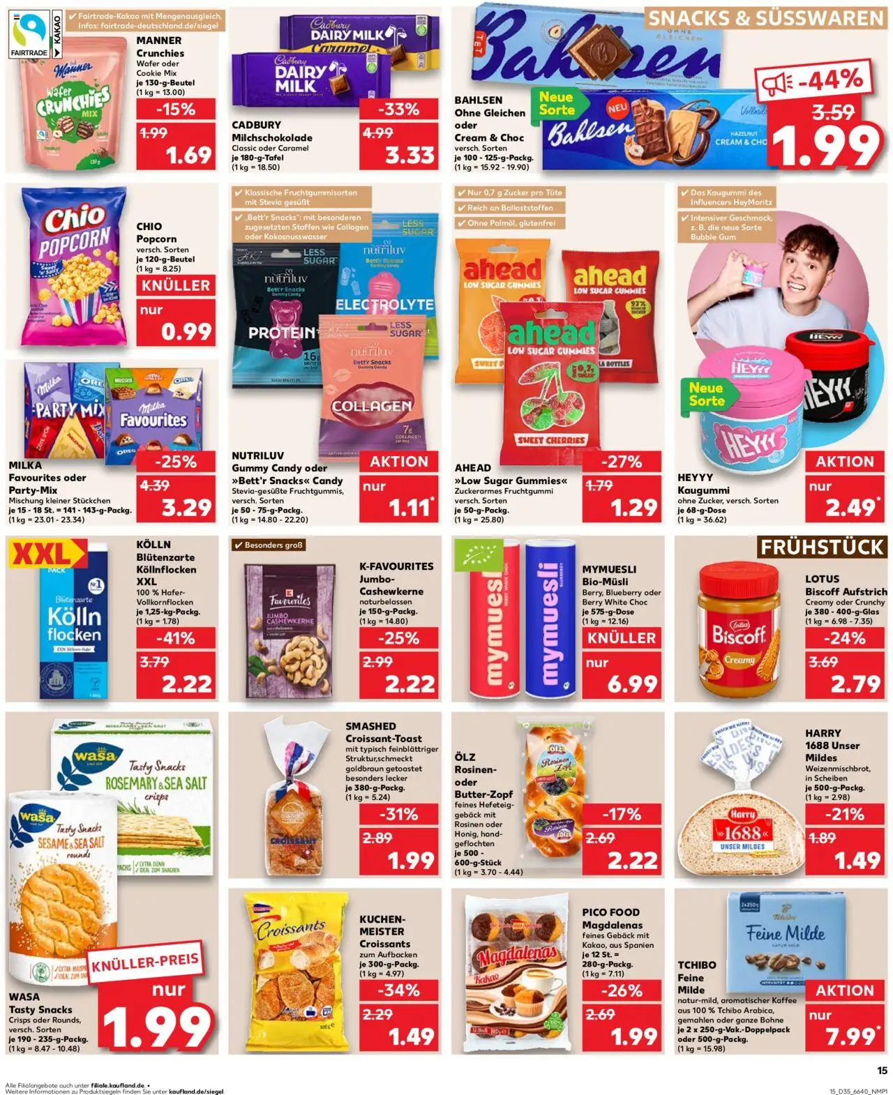 Kaufland Prospekt 	 - gültig ab dem 28.08.2025 | Seite: 15 | Produkte: Kaffee, Croissant, Rosinen, Flocken