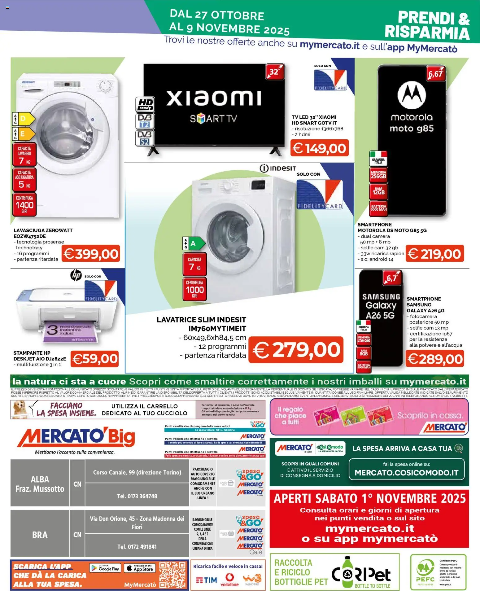 Volantino Mercatò del 27.10.2025 | Pagina: 8 | Prodotti: Xiaomi, Lavatrice, TV, Stampa