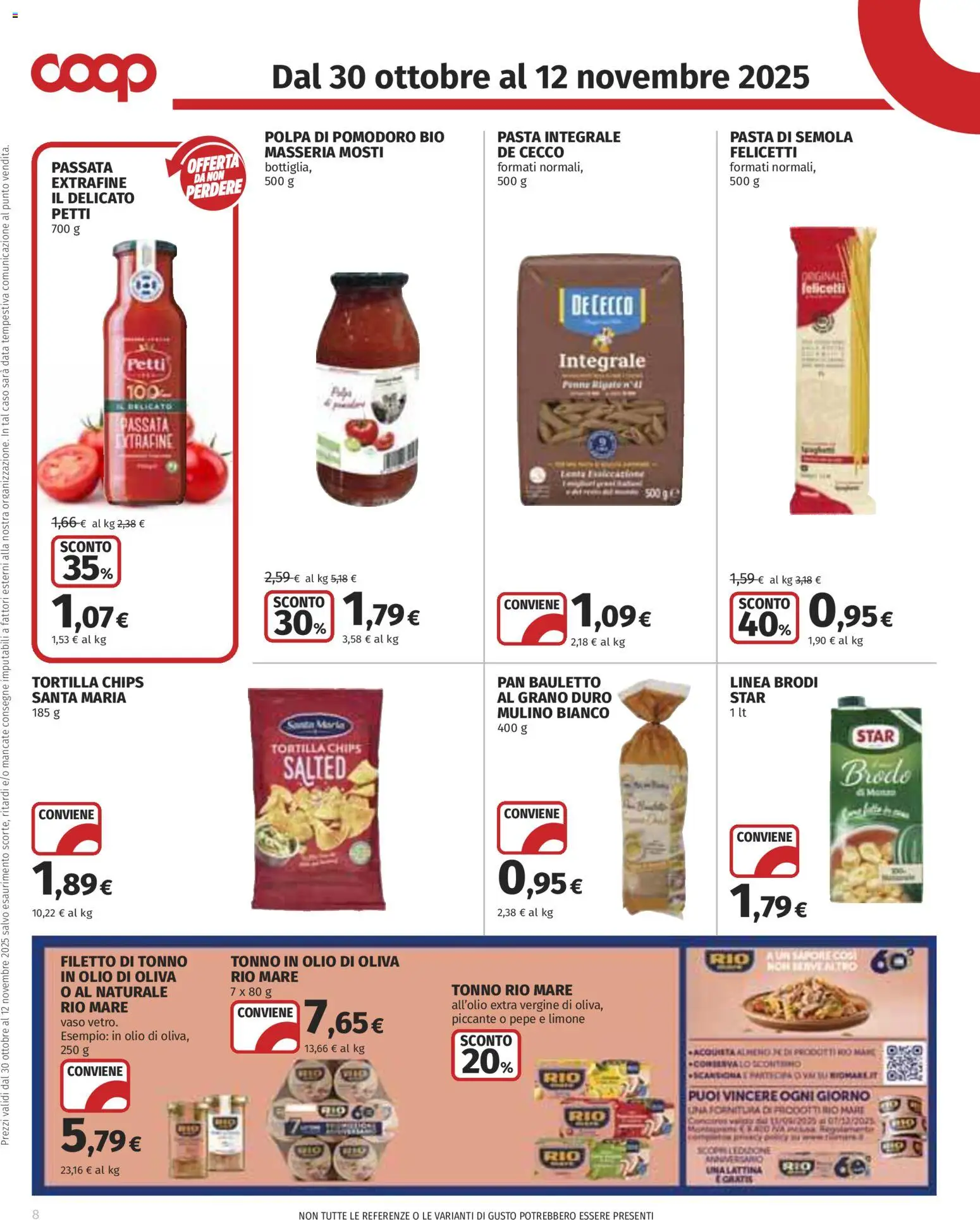 Volantino COOP del 30.10.2025 | Pagina: 8 | Prodotti: Pepe, Olio, Data, Tonno
