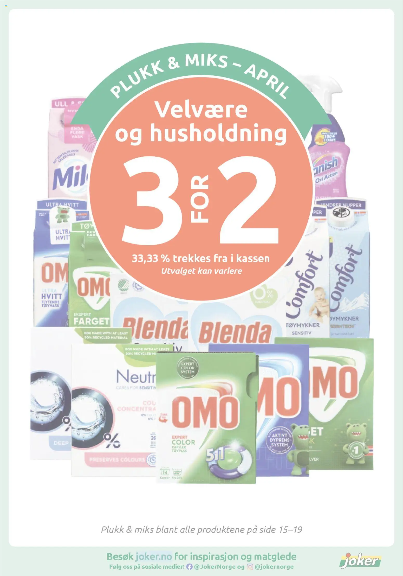 {H1} | Side: 19 | Produkter: Tøymykner, Vask, Упаковочная бумага, Вермішель