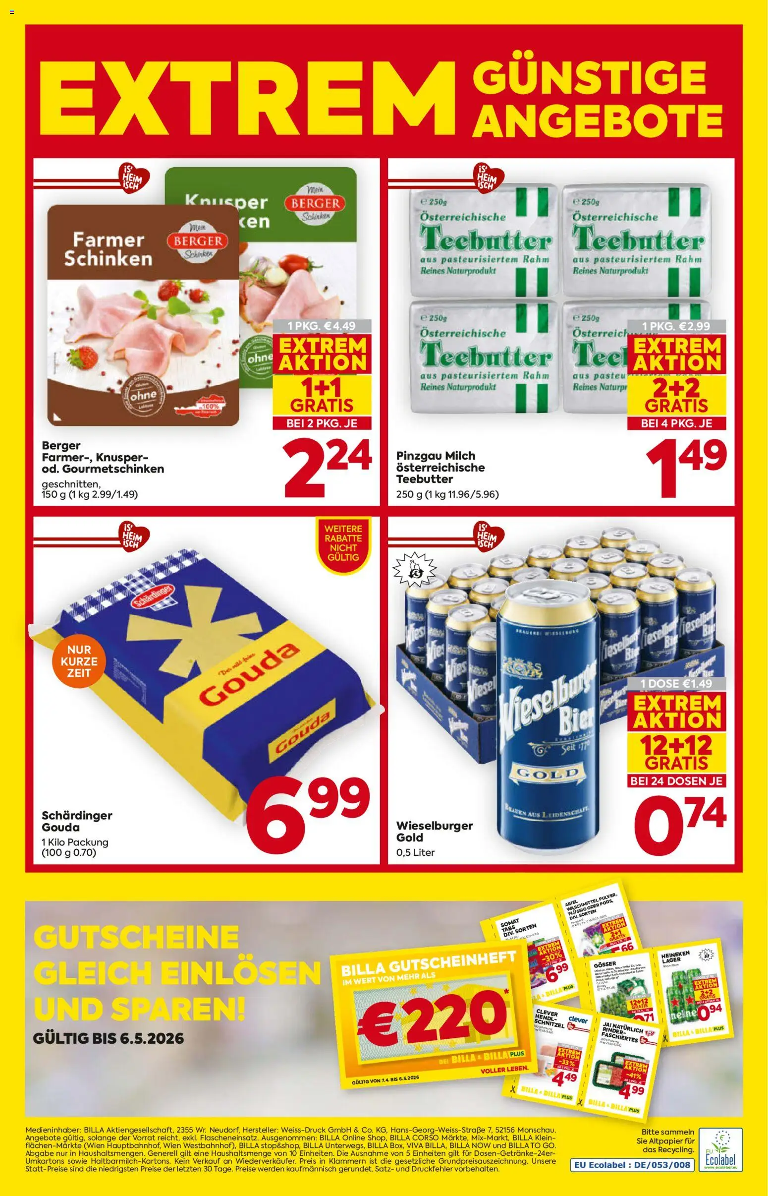 Billa AT akciós ujság - amely érvényes a következő dátumtól: 16.04.2026 | Oldal: 16 | Termékek: Ariel, Somat, Farmer, Gösser