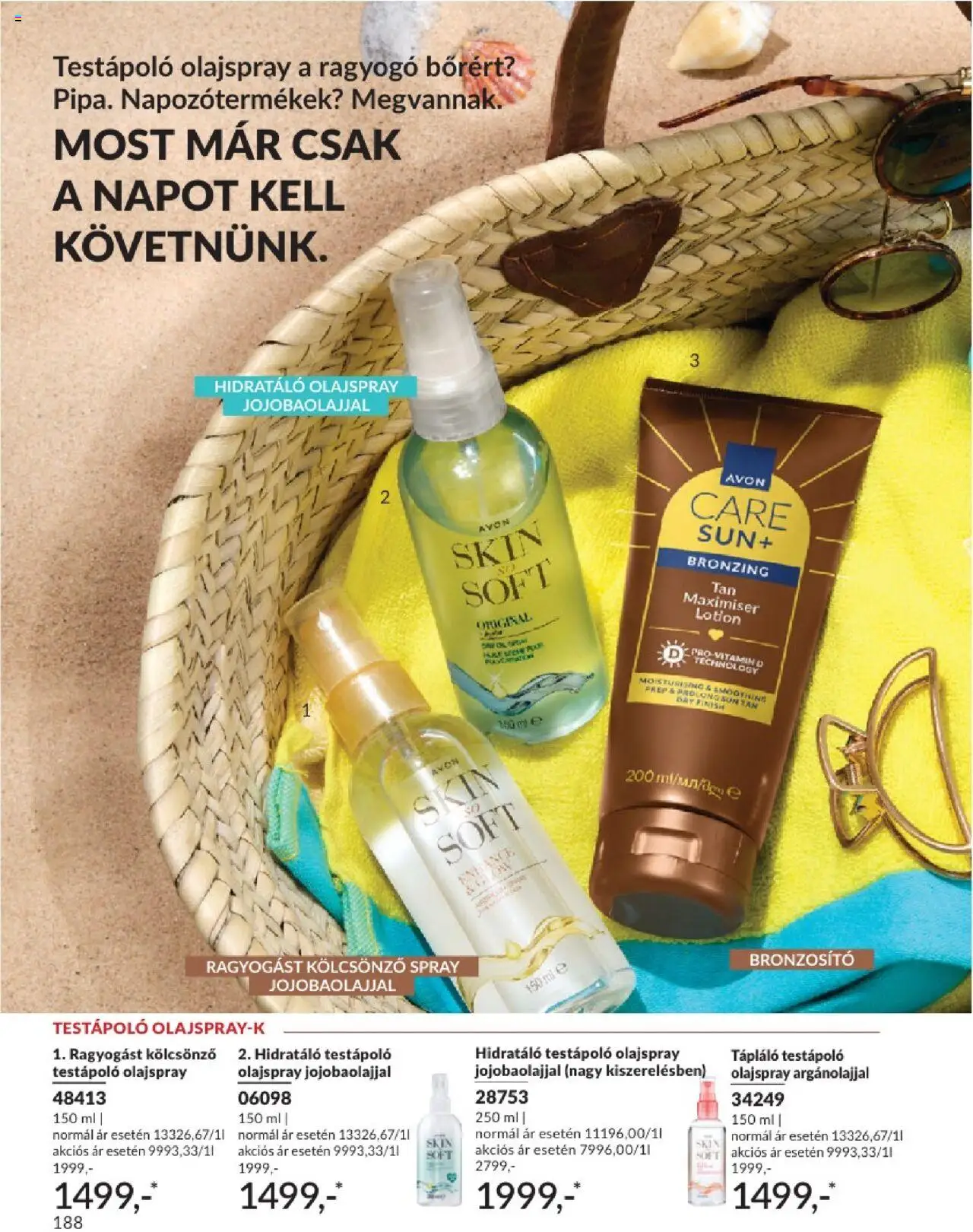 Avon akciós ujság - amely érvényes a következő dátumtól: 01.07.2025 | Oldal: 188 | Termékek: Body, Bronzosító, Testápoló