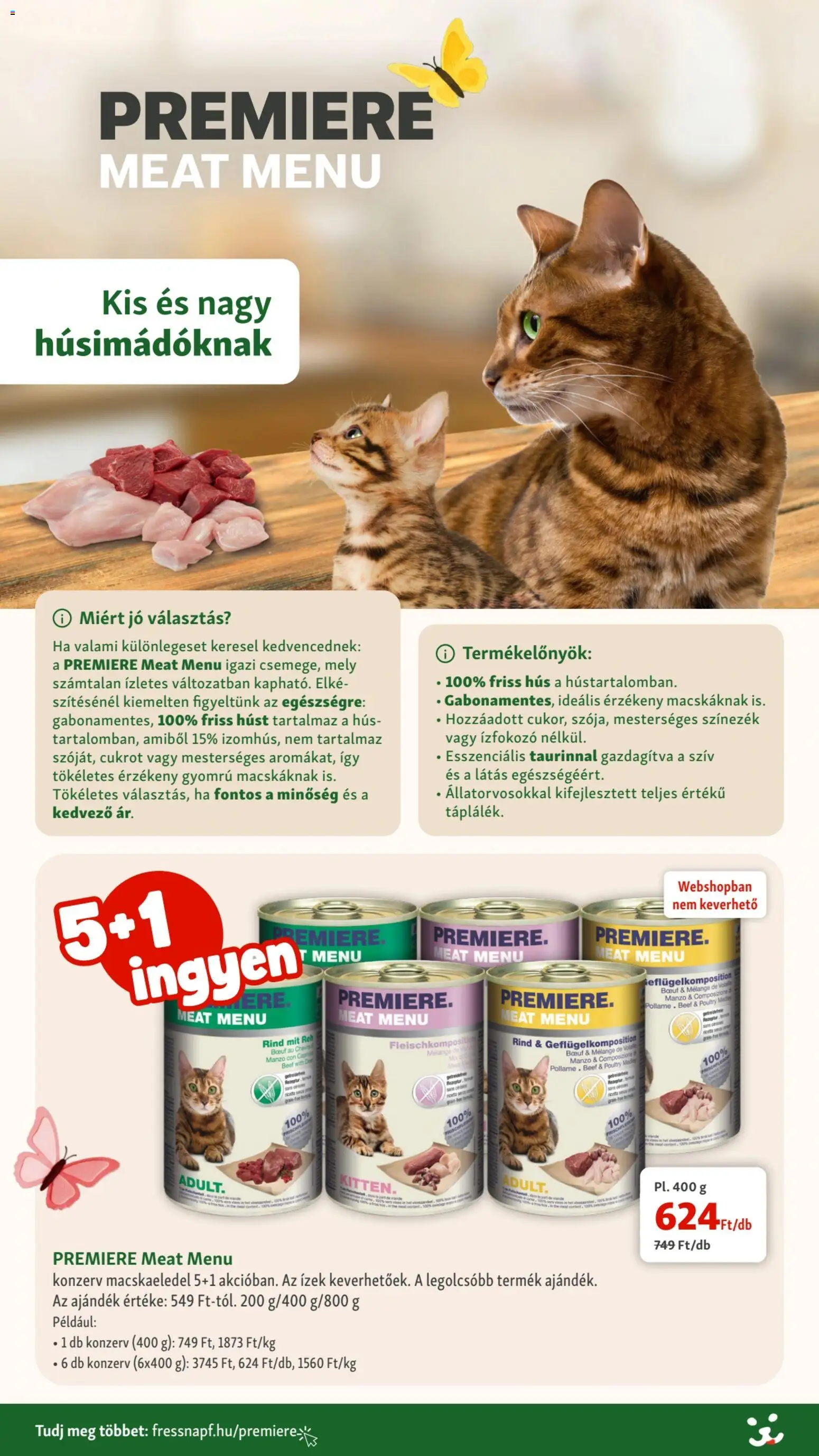 Fressnapf akciós ujság - amely érvényes a következő dátumtól: 09.04.2026 | Oldal: 7 | Termékek: Hús, Macskaeledel