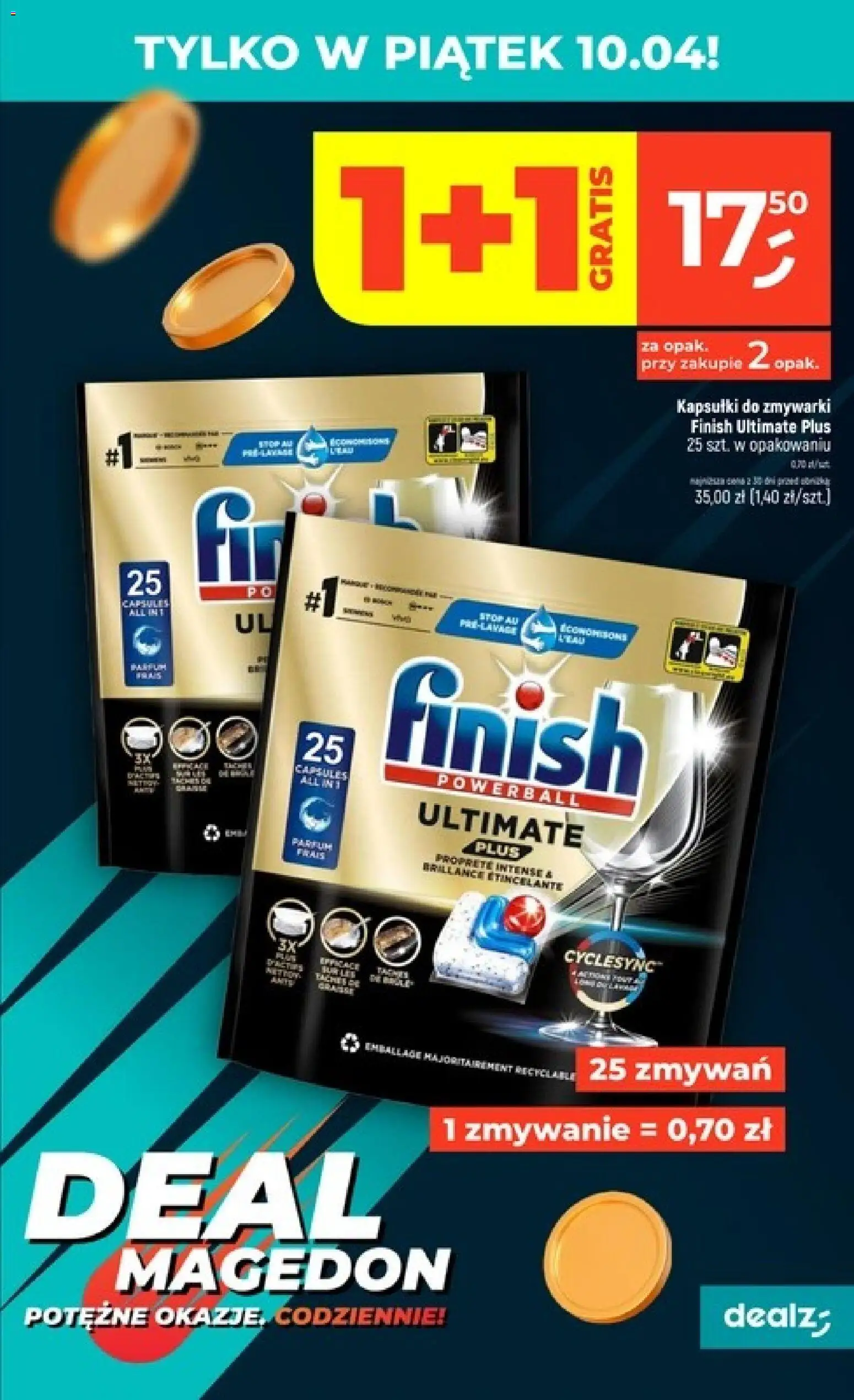 Dealz gazetka od 09.04.2026 | Strona: 3 | Produkty: Finish, Kapsułki do zmywarki