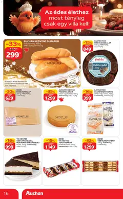 Auchan - Karácsonyi prémium élelmiszer hipermarket ajánlataink - amely érvényes a következő dátumtól: 20.11.2025 | Oldal: 16 | Termékek: Ostyalap, Teasütemény, Gluténmentes