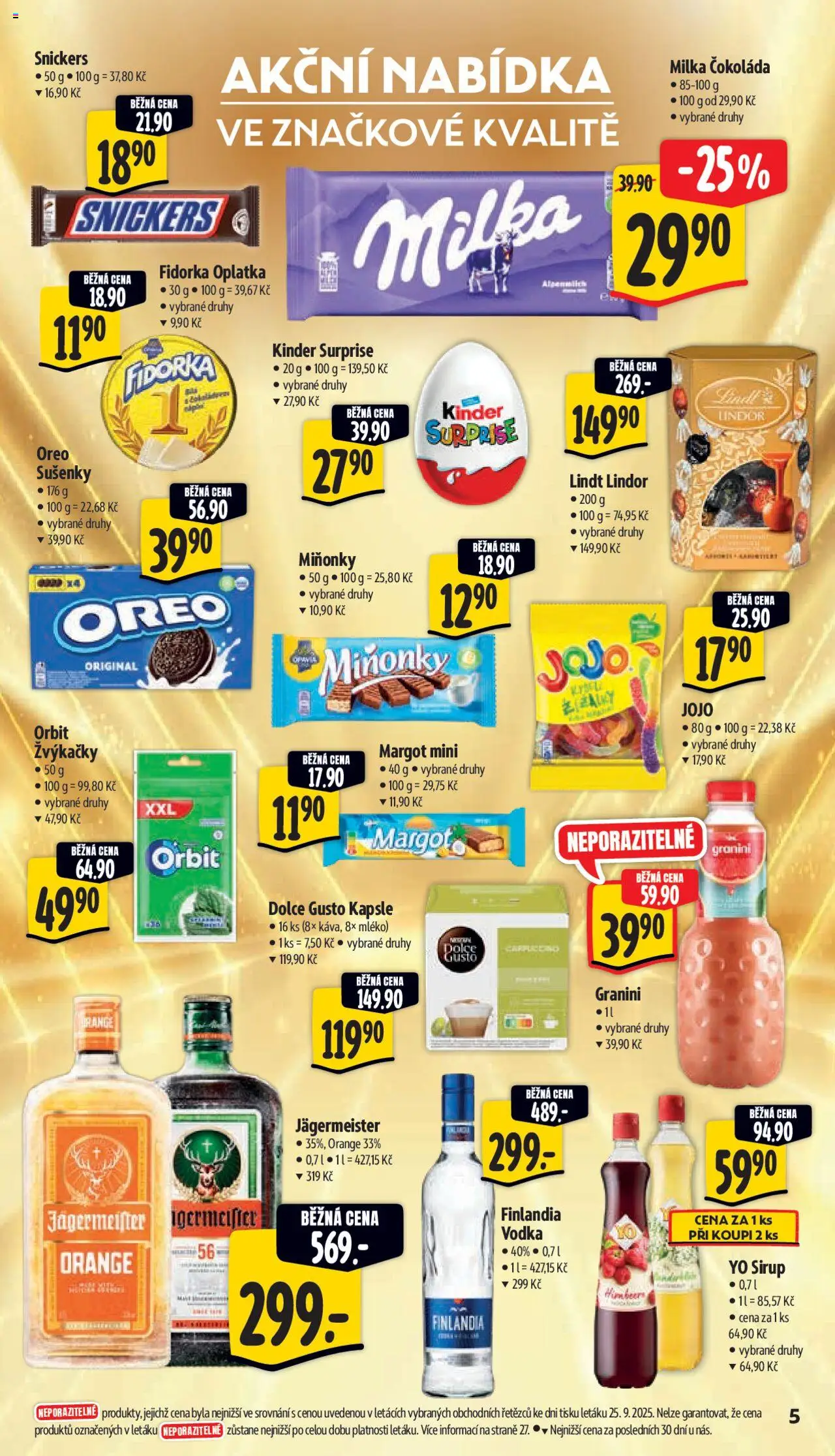 Albert leták - Supermarket od 01.10.2025 | Strana: 10 | Produkty: Jojo, Yo sirup, Kinder, Fidorka