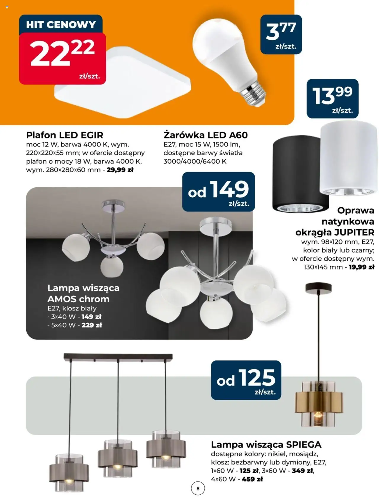 Mrówka Gazetka - Malbork od 07.08.2025 | Strona: 8 | Produkty: Lampa