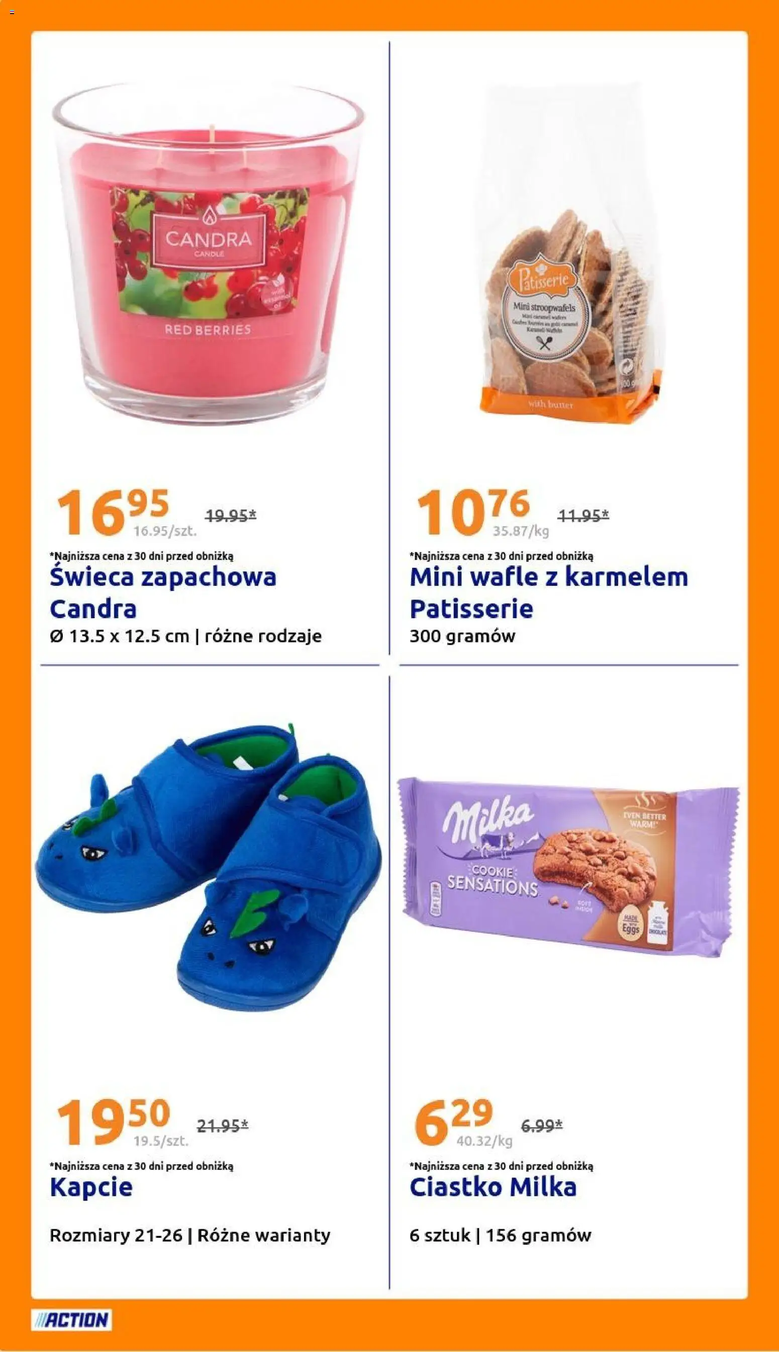 Action Gazetka od 22.10.2025 | Strona: 22 | Produkty: Kapcie, Wafle, Milka