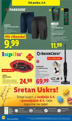 SILVERCREST 2 u 1 bežični usisavač, Komad, 2u1 funkcije: štapni i ručni usisavač, Integrirana LED svjetla na četki, Bez vrećica - sa spremnikom za prašinu od 400 ml - Pregled kataloga iz trgovine Lidl, vrijedi od 30.03.2026 | Stranica: 72