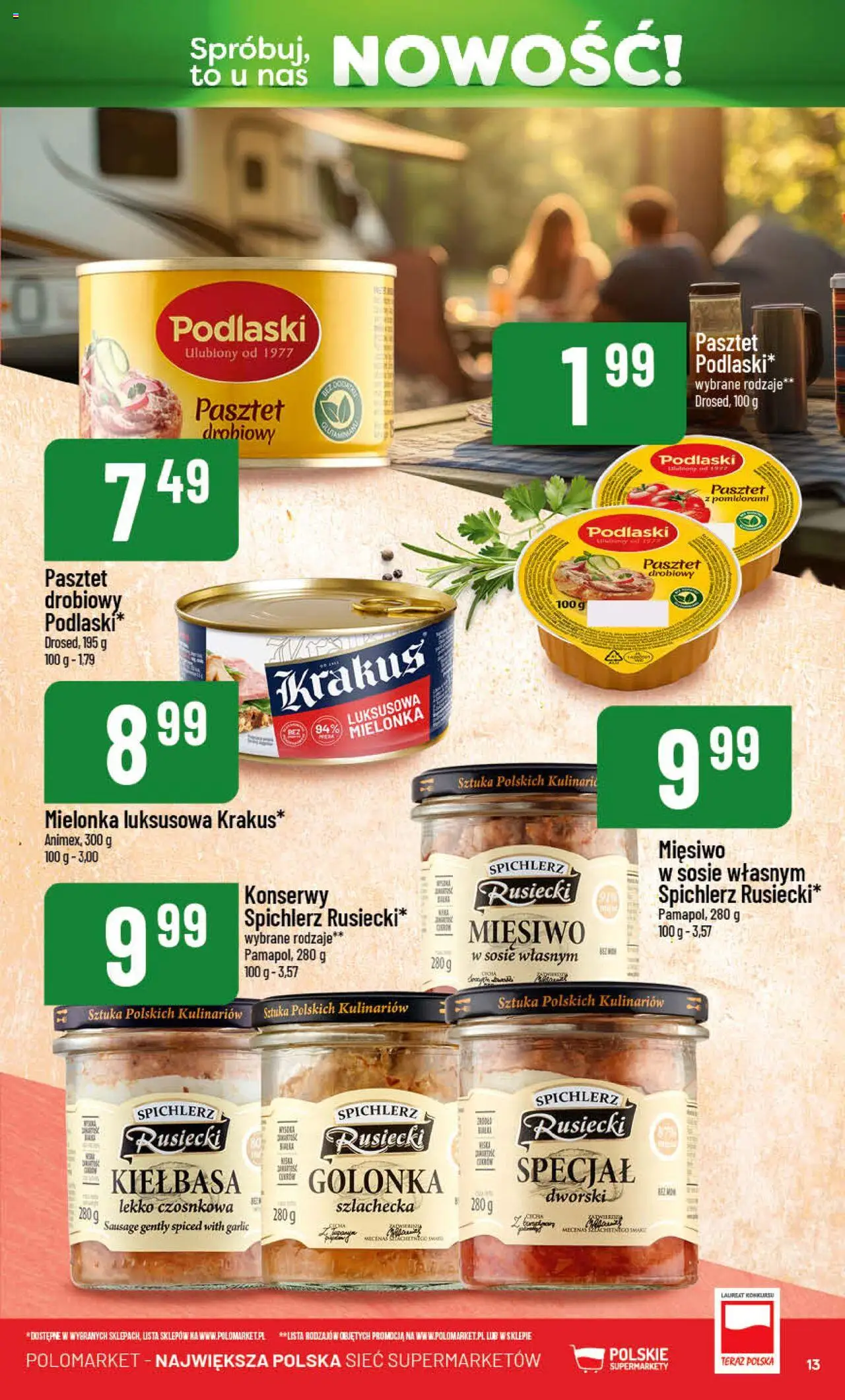 POLOmarket Gazetka - Nowości od 14.08.2025 | Strona: 13 | Produkty: Kiełbasa