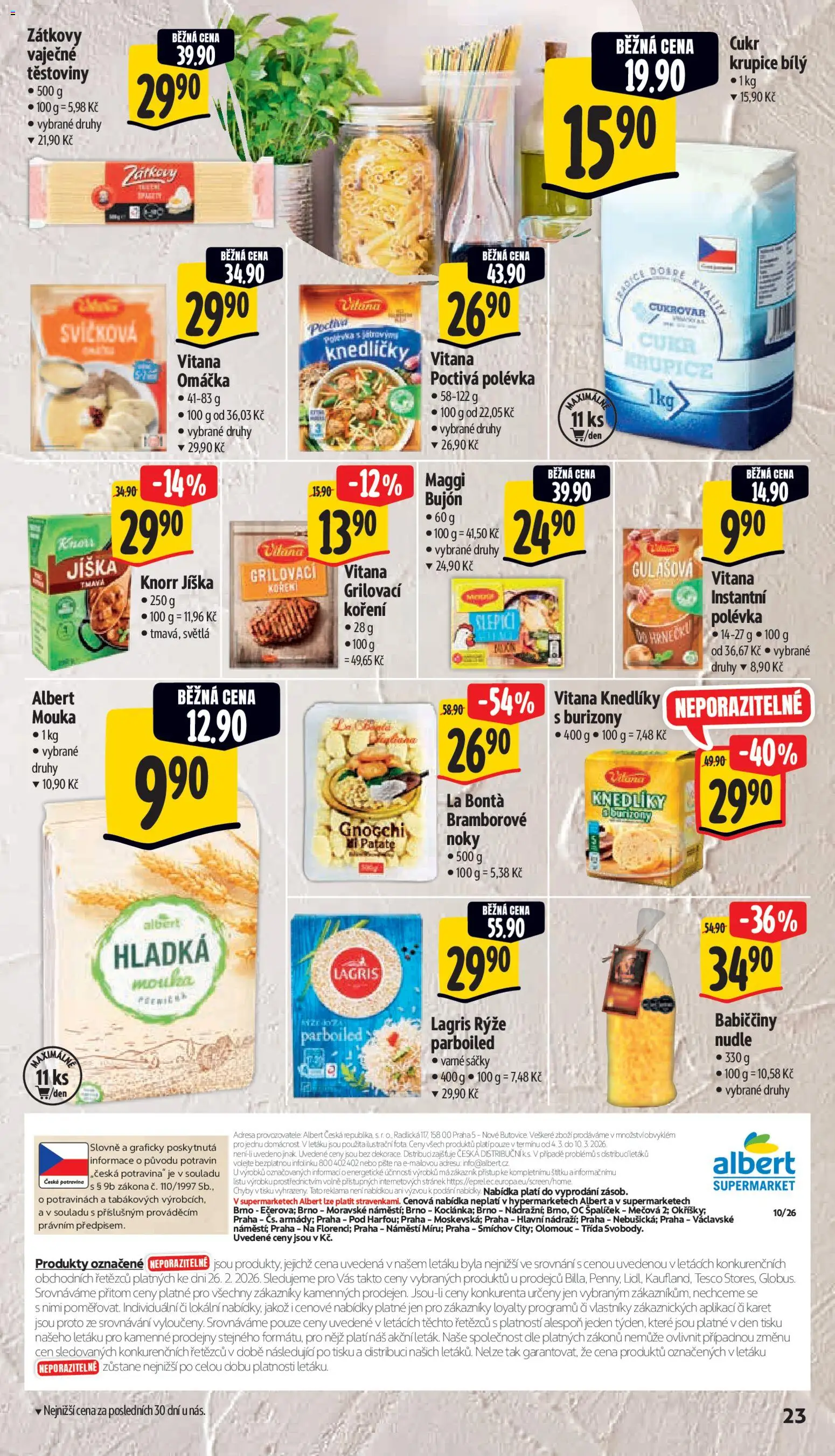 Albert leták - Supermarket od 04.03.2026 | Strana: 33 | Produkty: Knorr, Koření, Bujón, Cukr