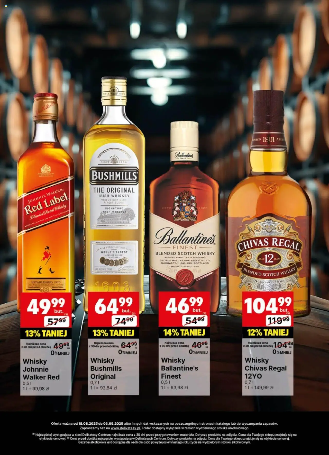 Delikatesy Centrum Gazetka - DeliBarek od 18.08.2025 | Strona: 19 | Produkty: Delikatesy, Red label, Regał, Whisky