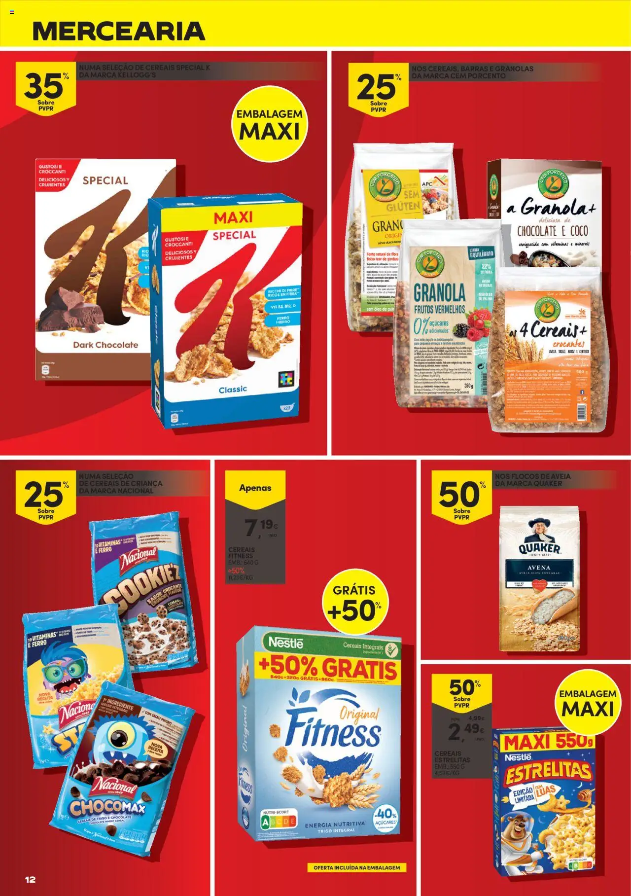 Continente - Packs Poupança: É de quem poupa em tudo │ válido de 16.09.2025 | Página: 12 | Produtos: Ferro, Centeio, Chocolate, Cereais