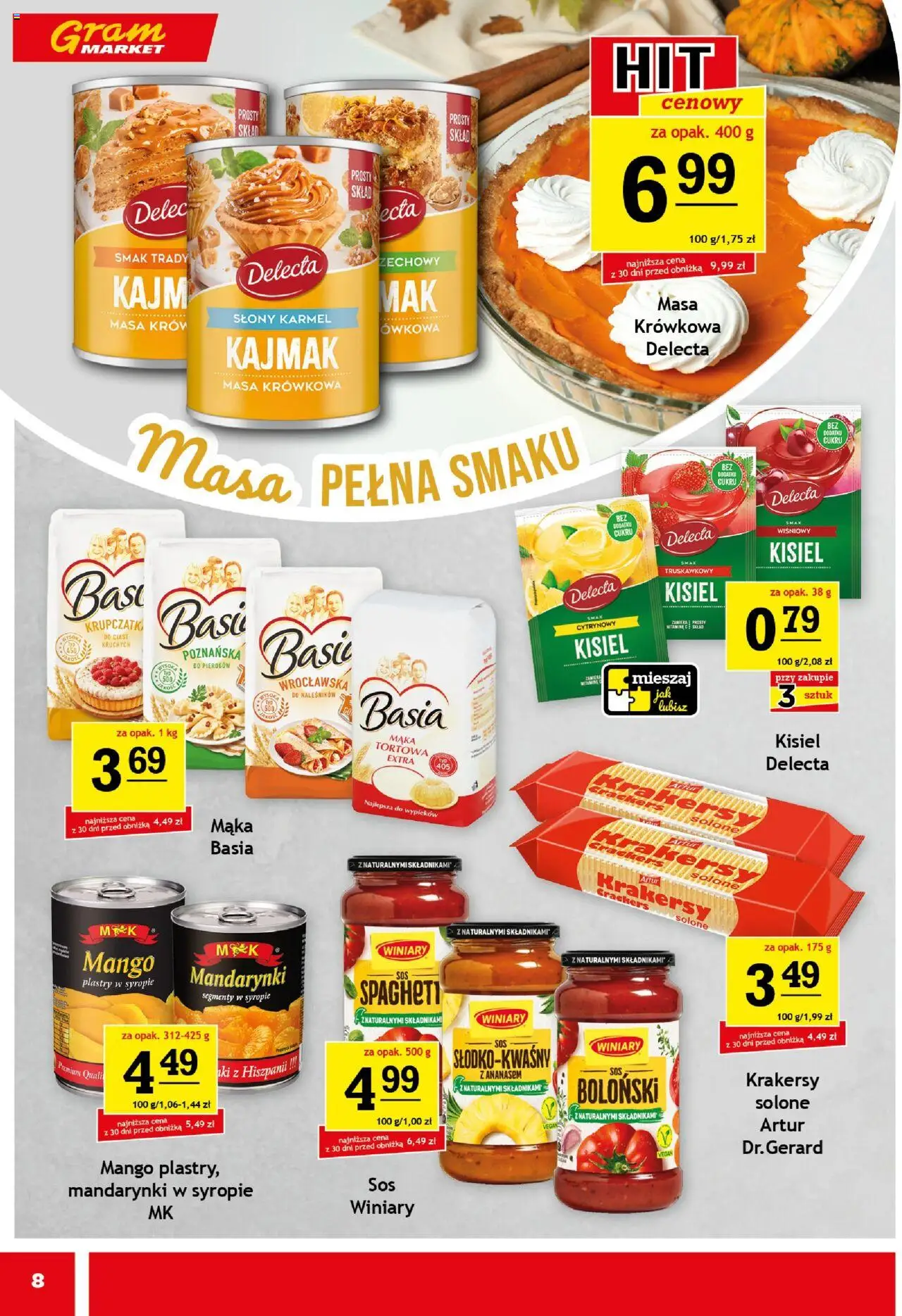 Gram Market Gazetka od 22.10.2025 | Strona: 8 | Produkty: Mango, Krakersy, Mandarynki, Sos
